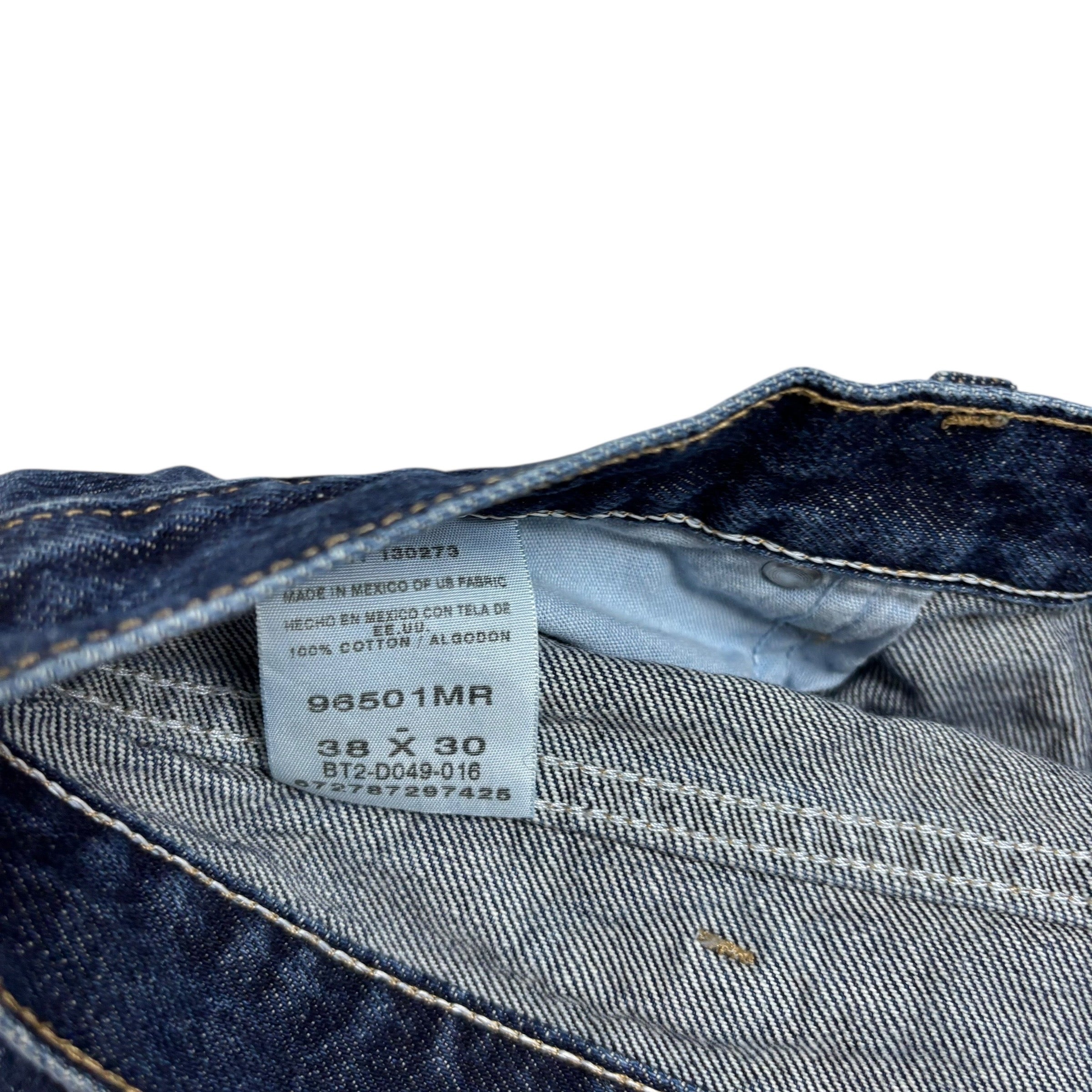 Wrangler Jeans W38 L30 Mens Dark Blue Regular Straight Fit Vintage Denim (E)