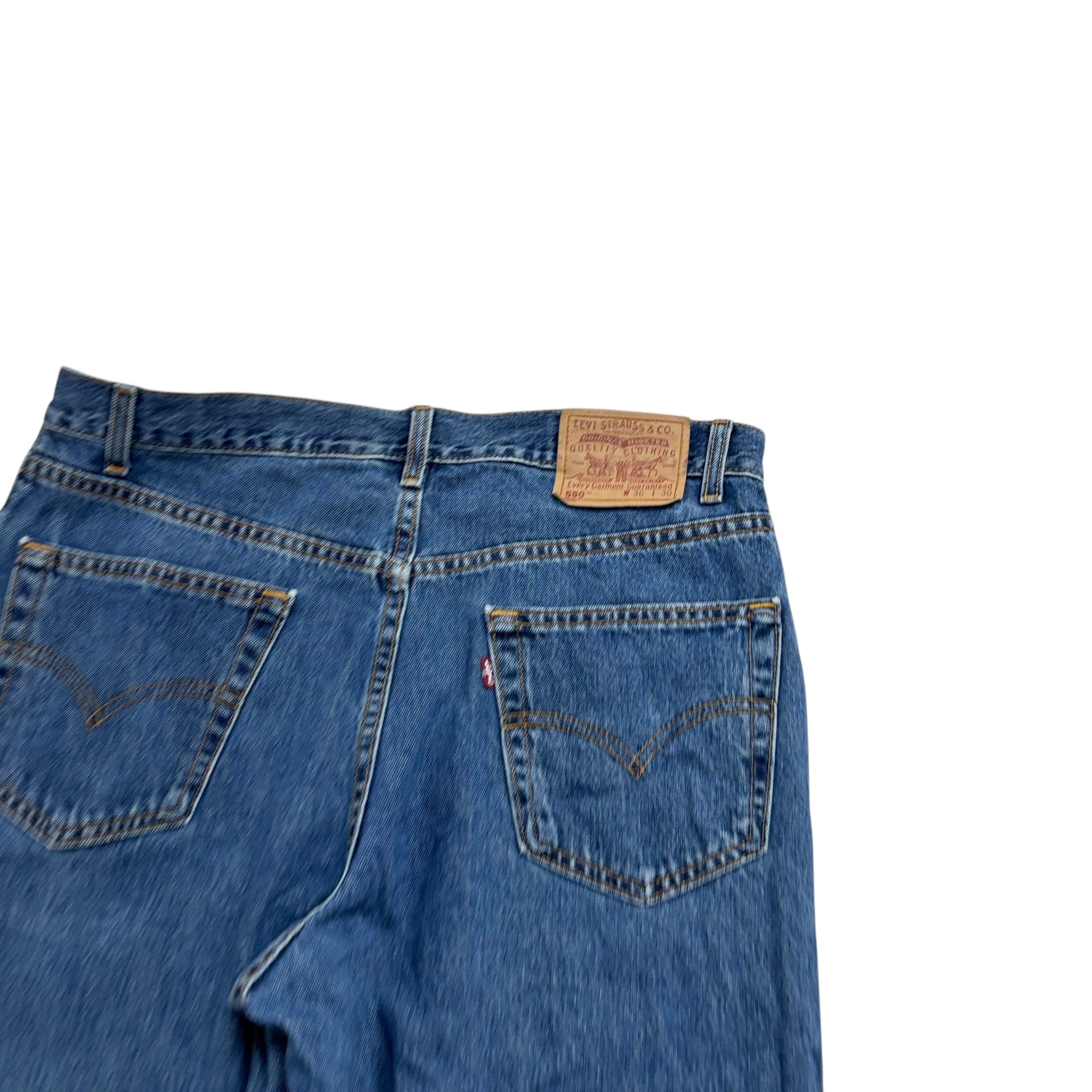 Levis 550 Jeans W36 L30 Mens Mid Blue Relaxed Straight Fit Vintage Denim