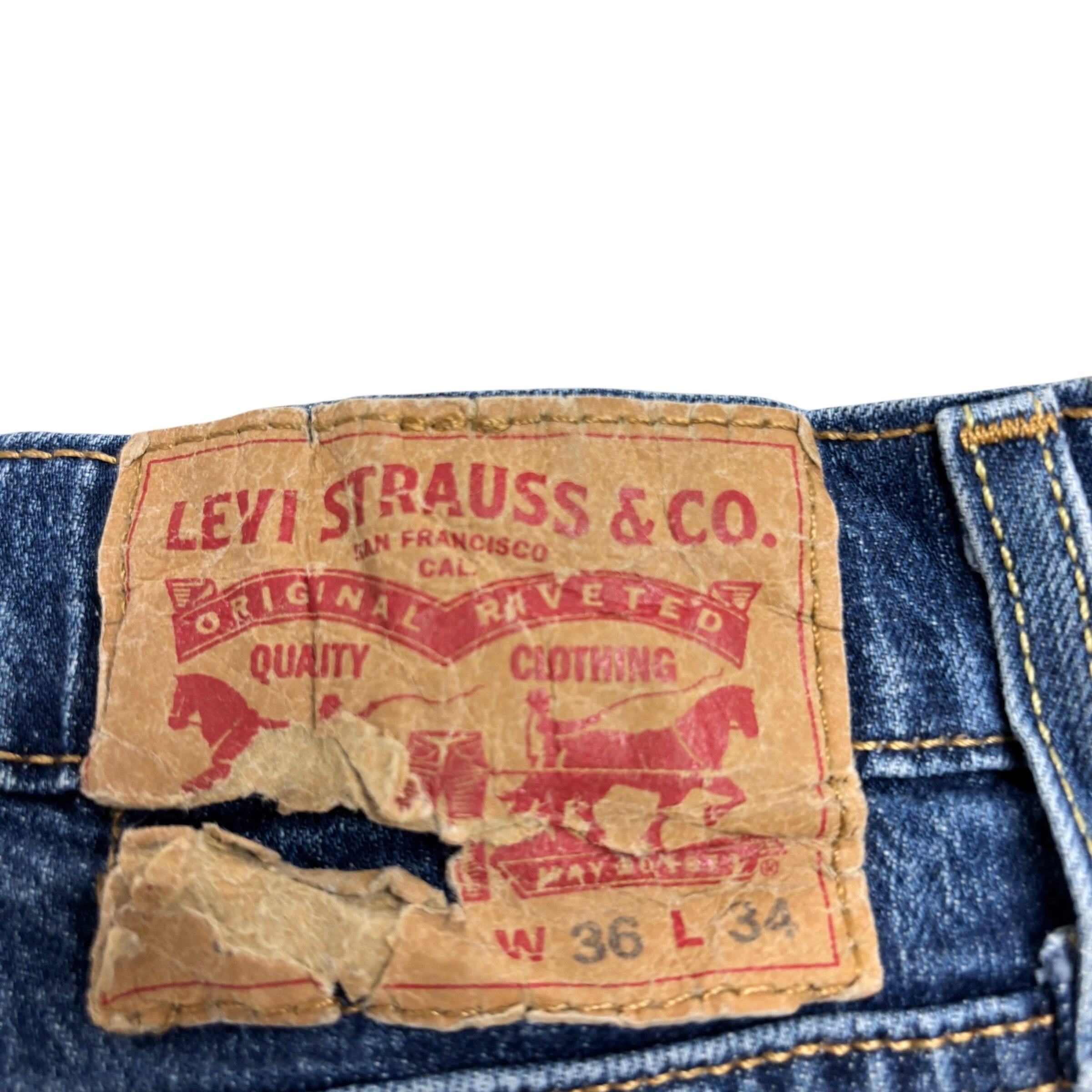 Levis 541 Jeans W36 L34 Mens Mid Blue Athletic Tapered Fit Stretch Denim