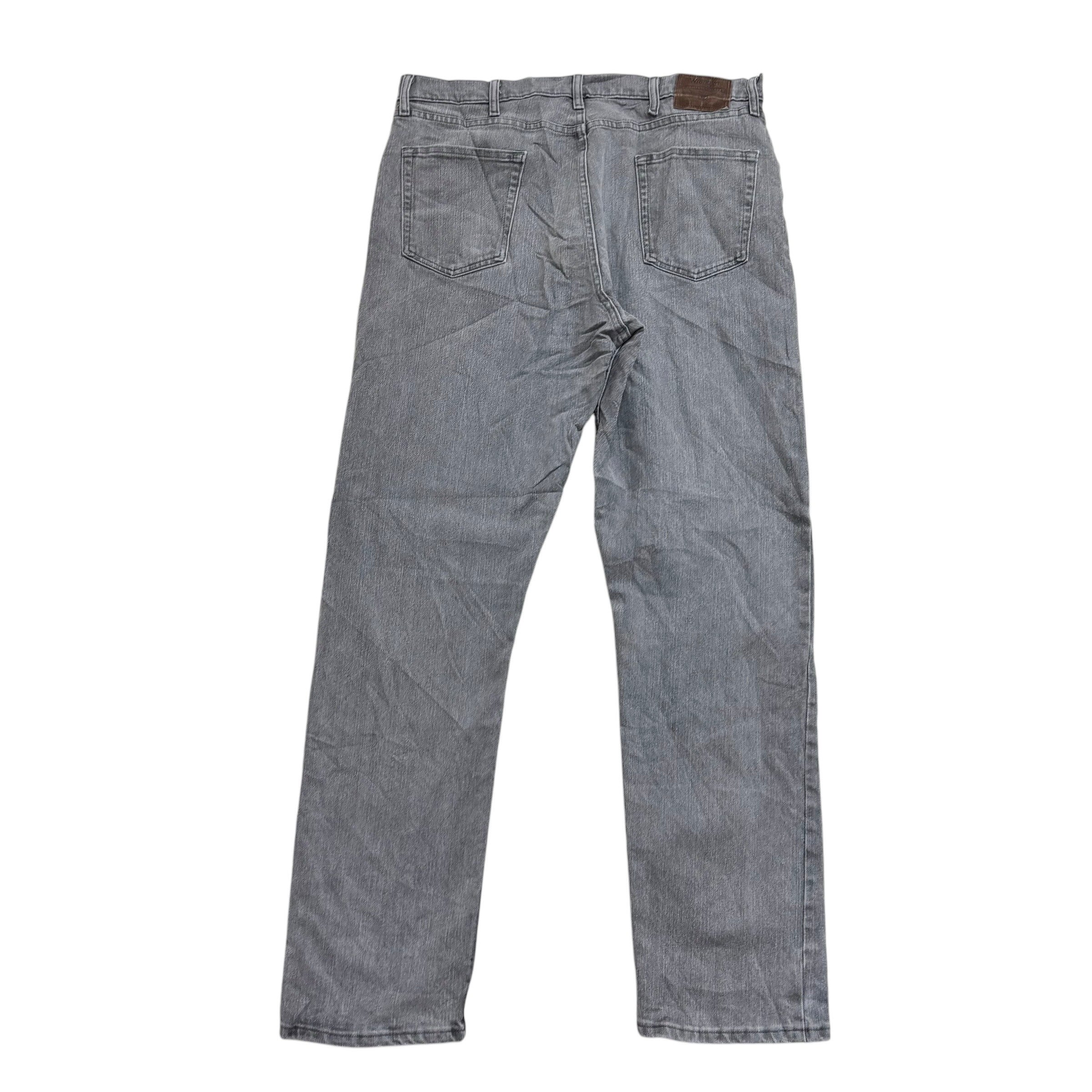 Wrangler Jeans W38 L34 Mens Grey Relaxed Straight Fit Stretch Denim (E)