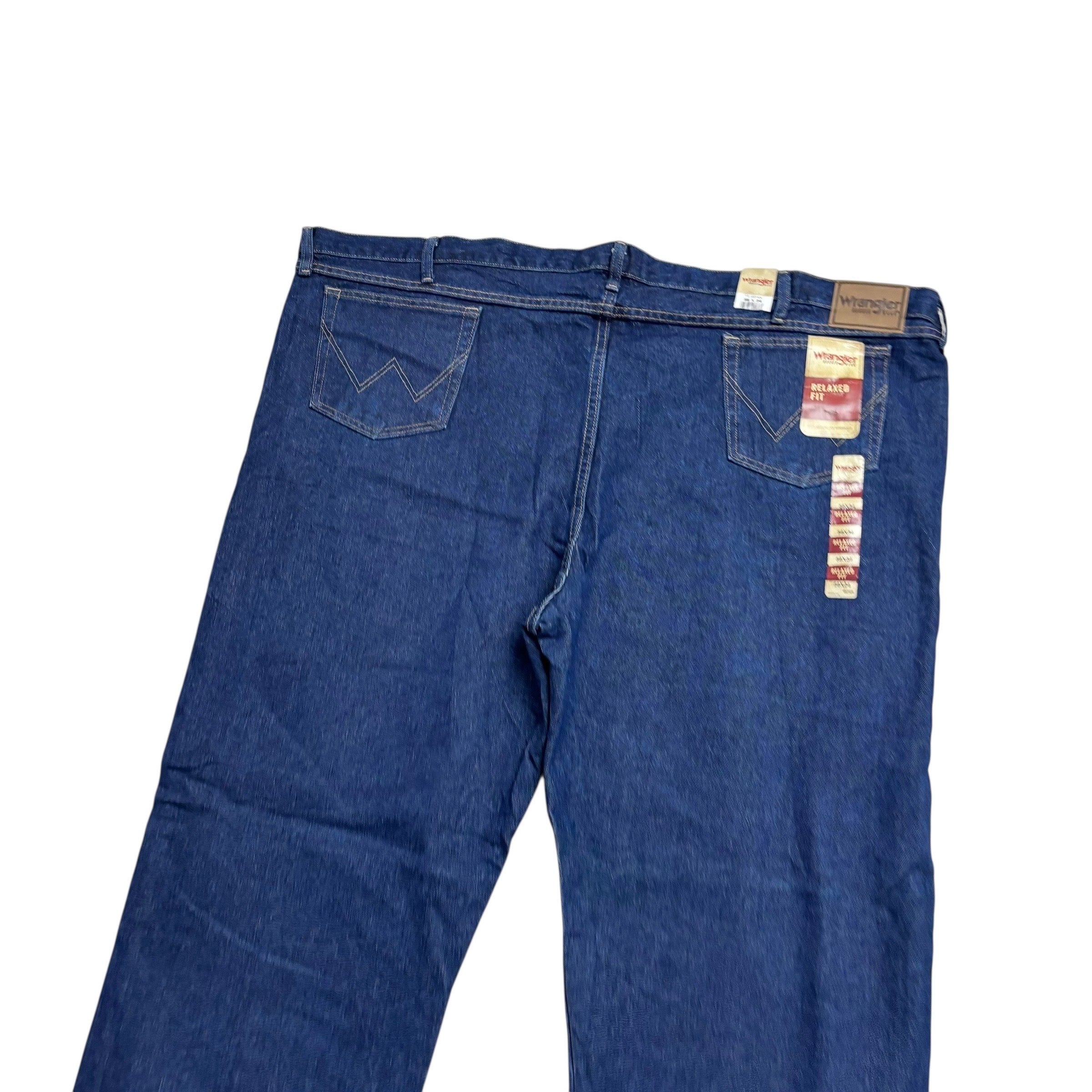 Wrangler Jeans W54 L34 Mens Dark Blue Relaxed Straight Fit Vintage Denim (E)