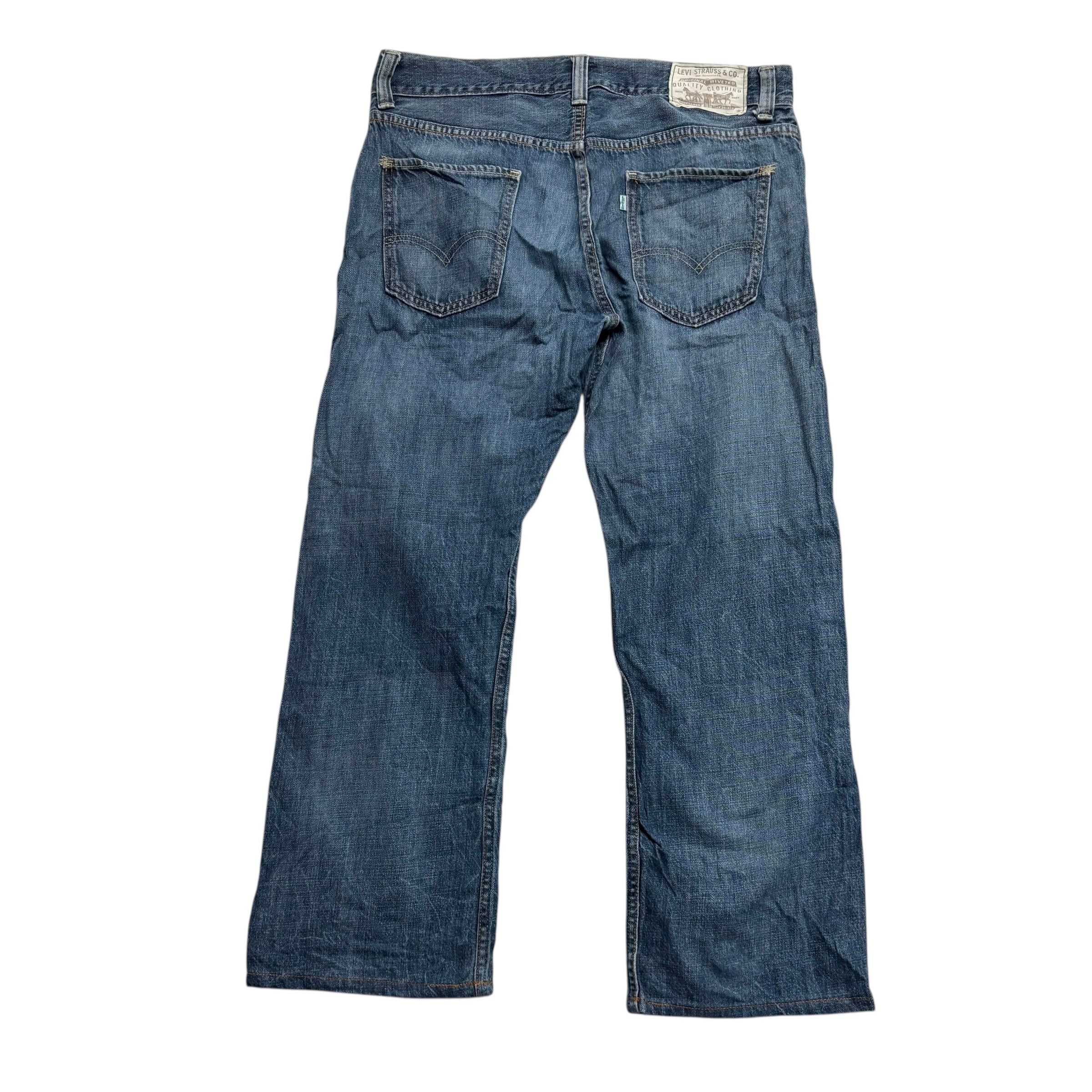 Levis 539 Jeans W34 L28 Mens Mid Blue Baggy Relaxed Straight Vintage Denim (E)