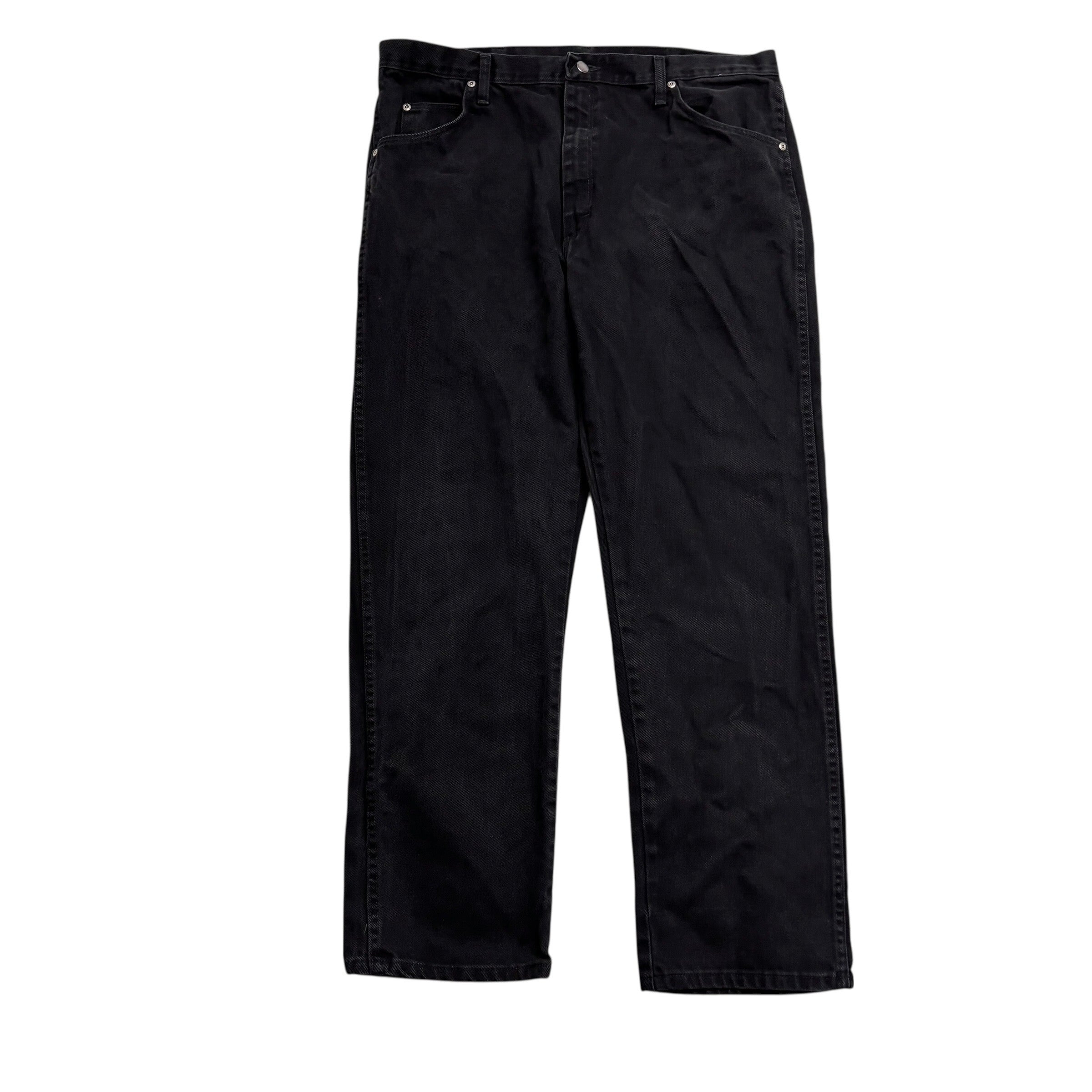 Wrangler Jeans W40 L32 Mens Black Regular Straight Fit Denim (E)