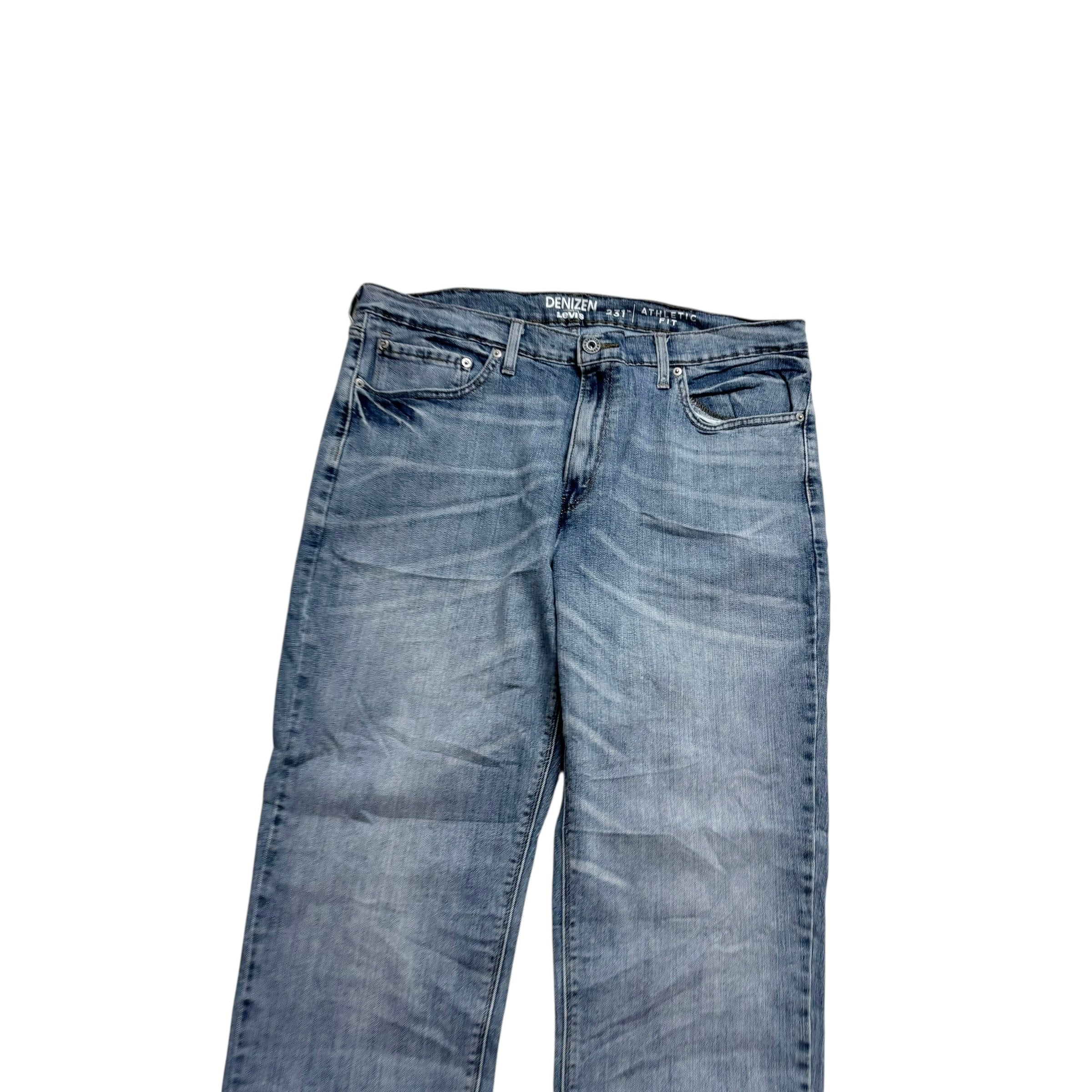 Levis Denizen Jeans W38 L32 Mens Mid Blue Athletic Fit Stretch Denim