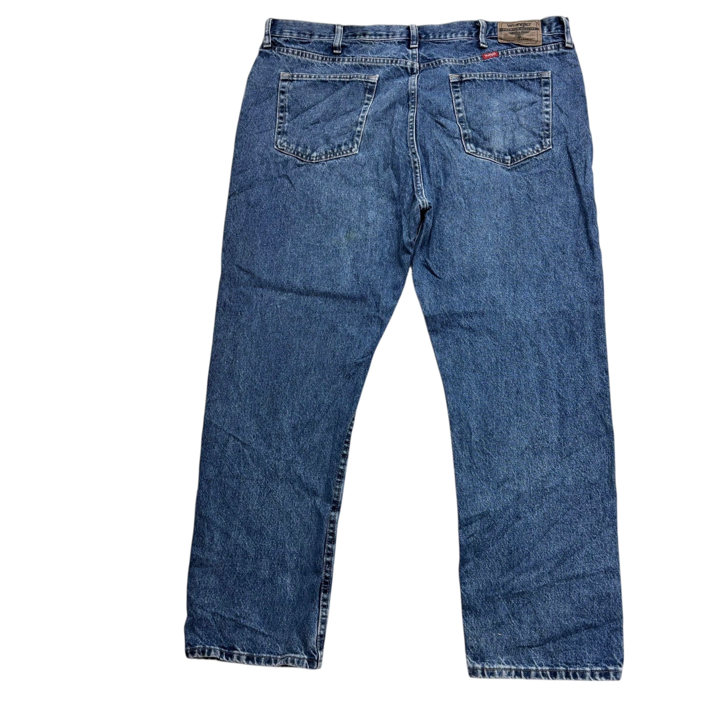 Wrangler Jeans W42 L30 Mens Mid Blue Regular Straight Fit Denim