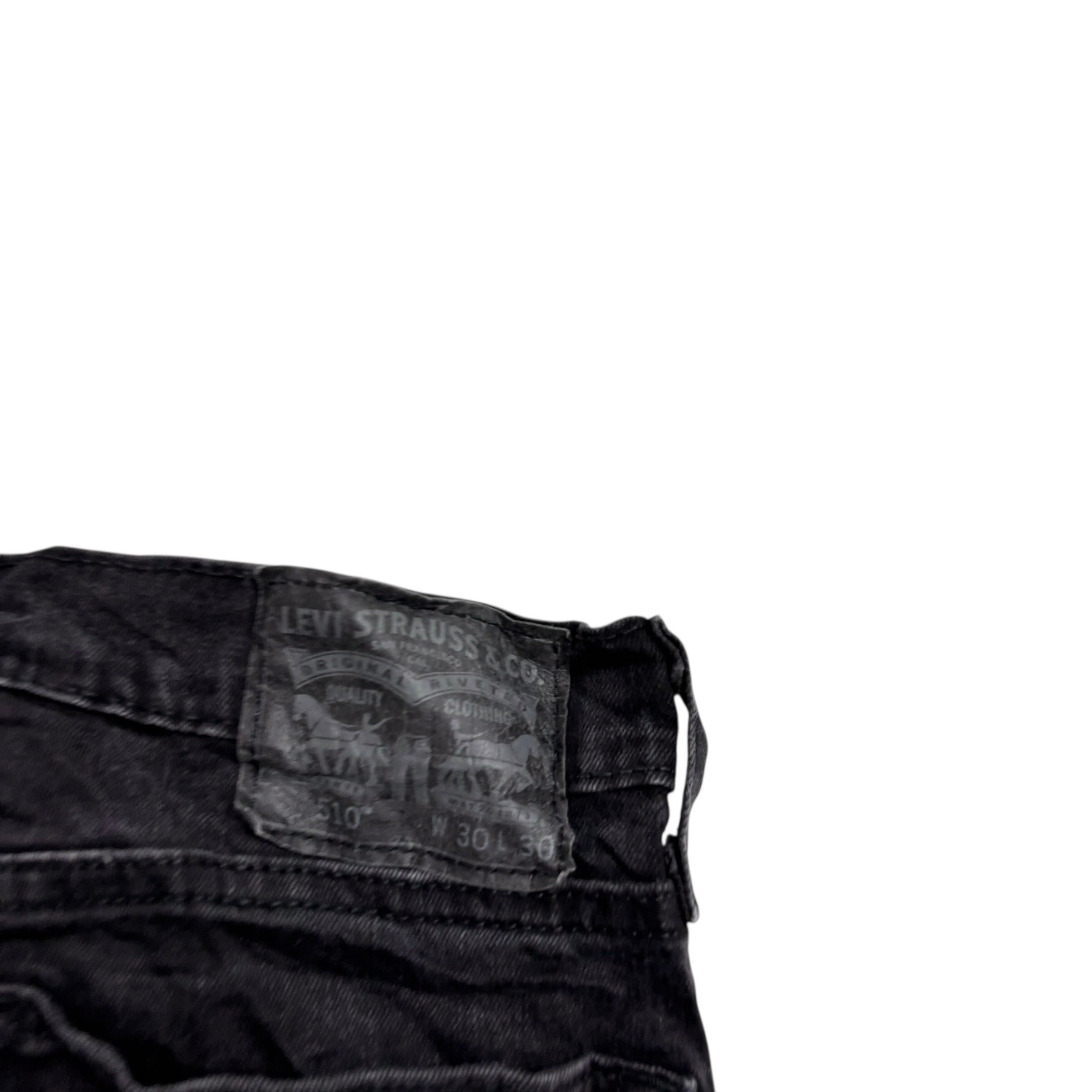 Levis 510 Jeans W30 L28 Mens Black Skinny Fit Stretch Denim