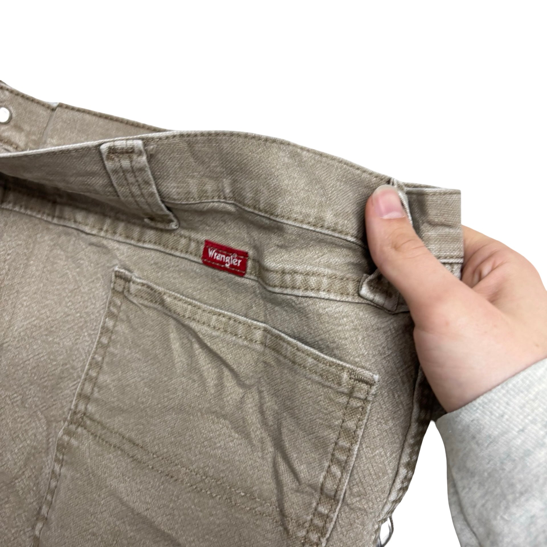 Wrangler Carpenter Trousers W42 L29 Mens Beige Baggy Relaxed Fit Stretch