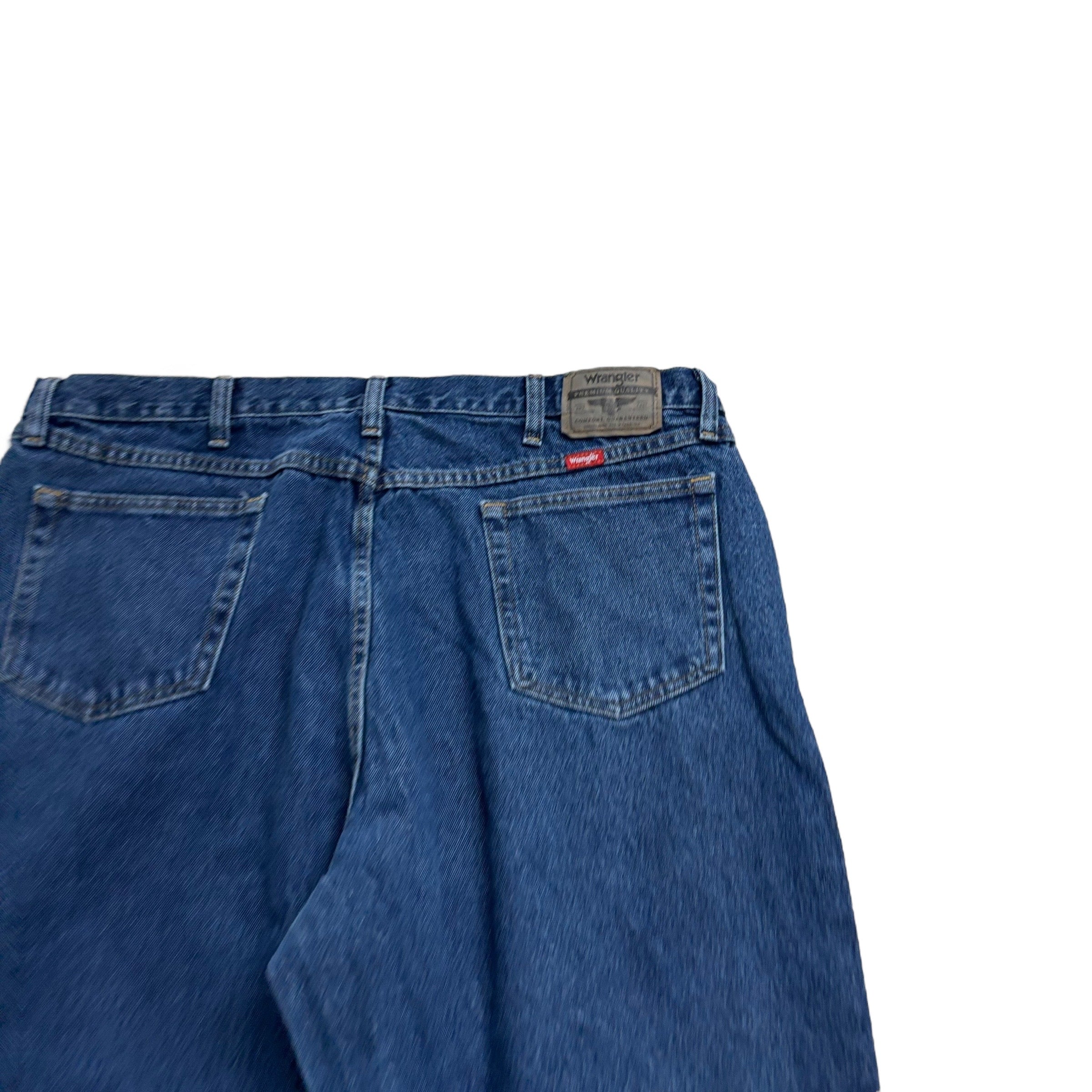 Wrangler Jeans W40 L32 Mens Dark Blue Relaxed Straight Fit Denim (E)