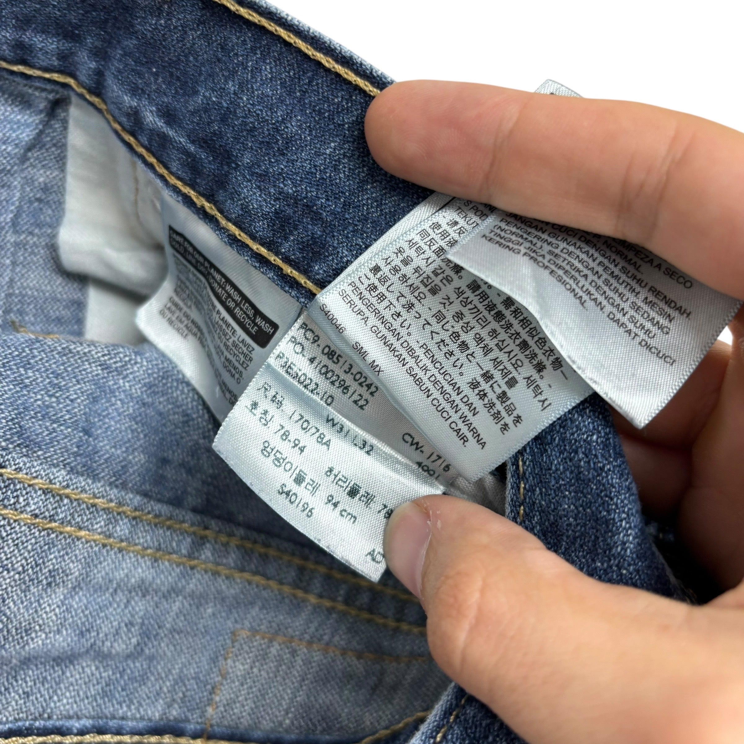 Levis 513 Jeans W31 L32 Mens Mid Blue Slim Straight Fit Denim (E)