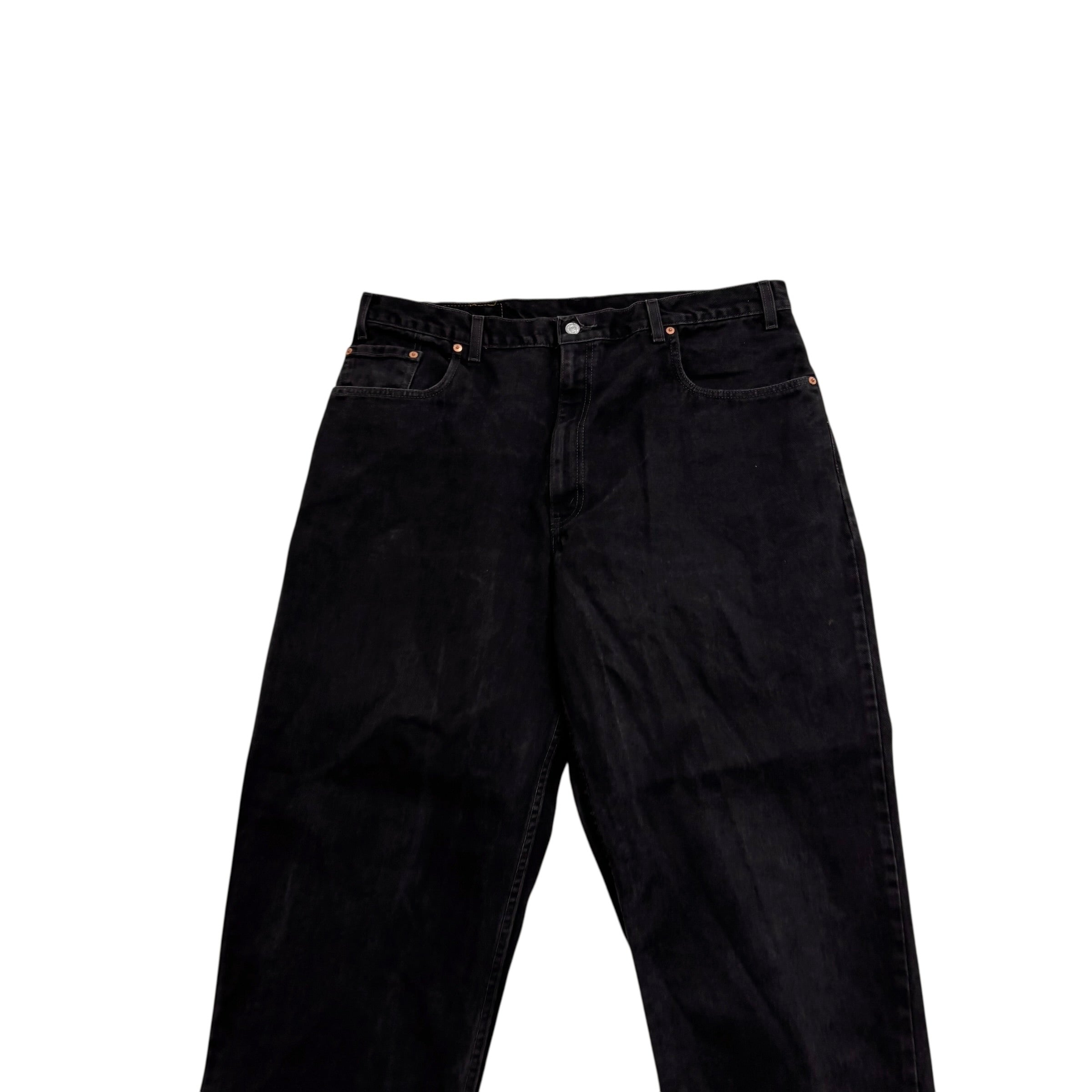 Levis 560 Jeans W40 L32 Mens Black Relaxed Tapered Fit Vintage Denim (E)