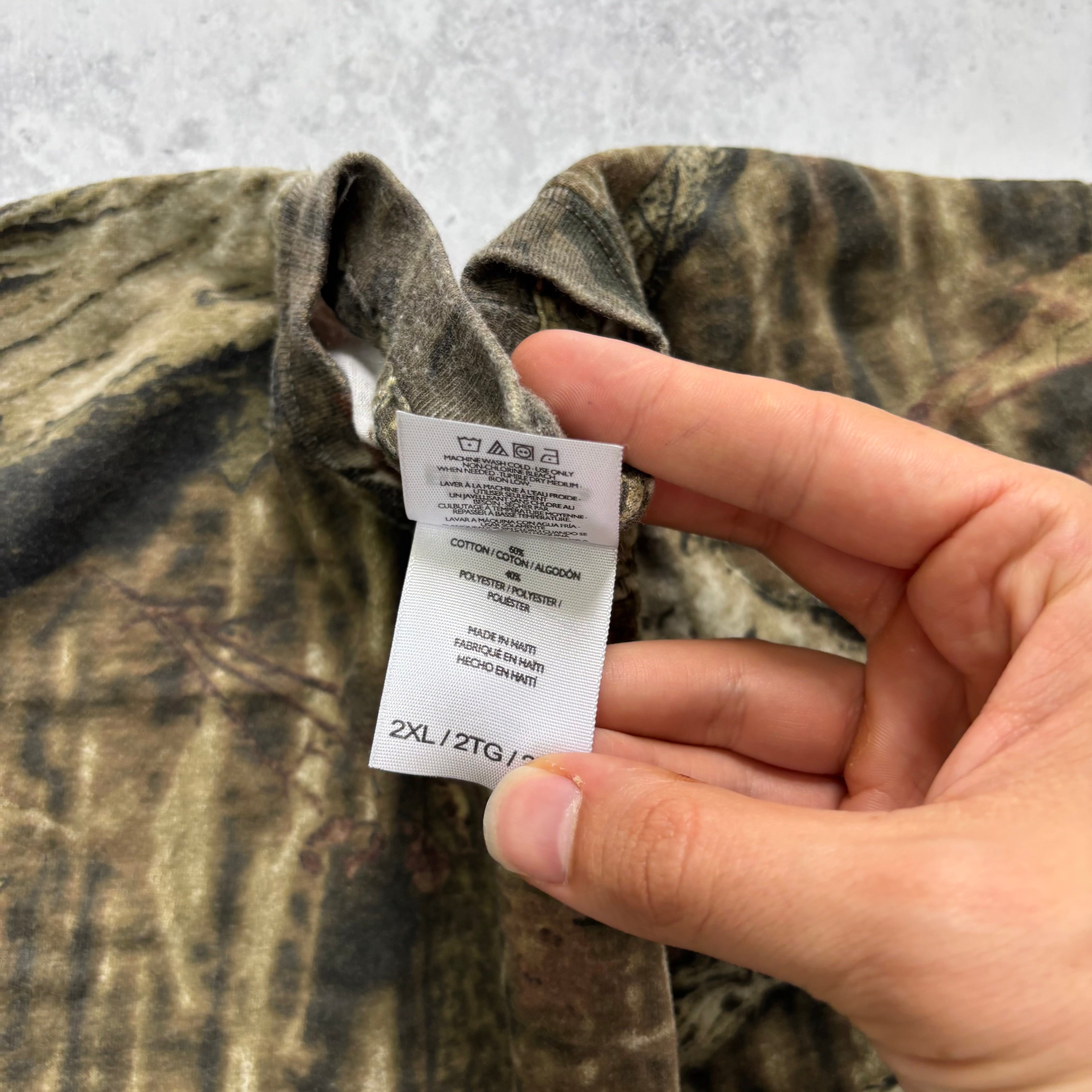 RealTree T Shirt Mens XXL Camo Y2K Hunting Long Sleeve Mossy Oak (E)