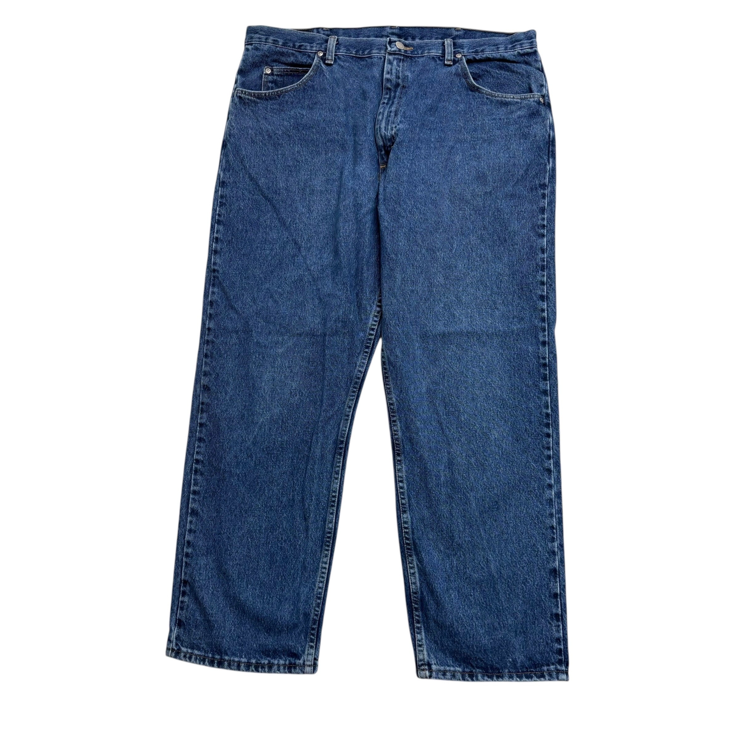Wrangler Jeans W40 L30 Mens Mid Blue Relaxed Straight Fit Vintage Denim