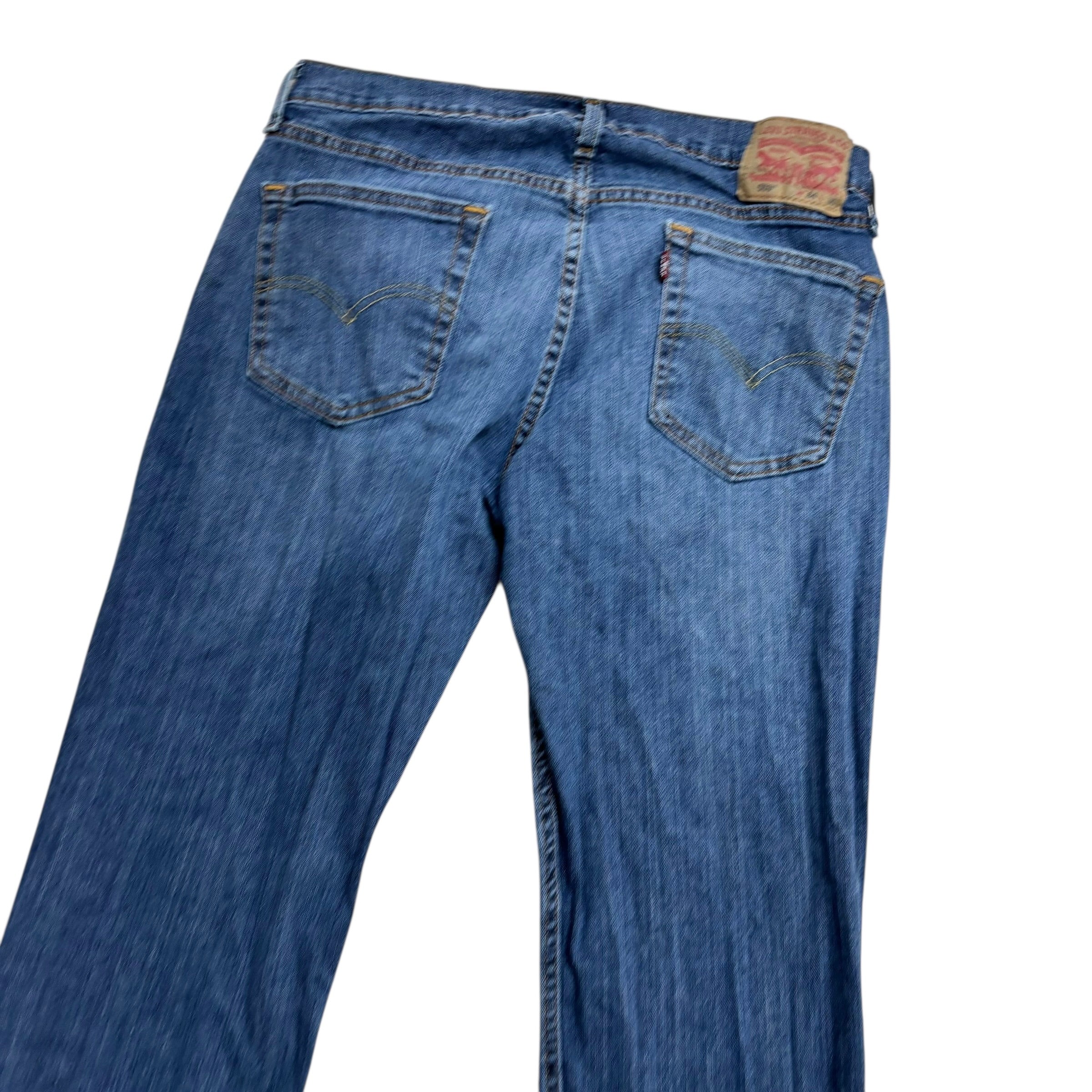 Levis 559 Jeans W34 L30 Mens Mid Blue Regular Straight Fit Stretch Denim (E)