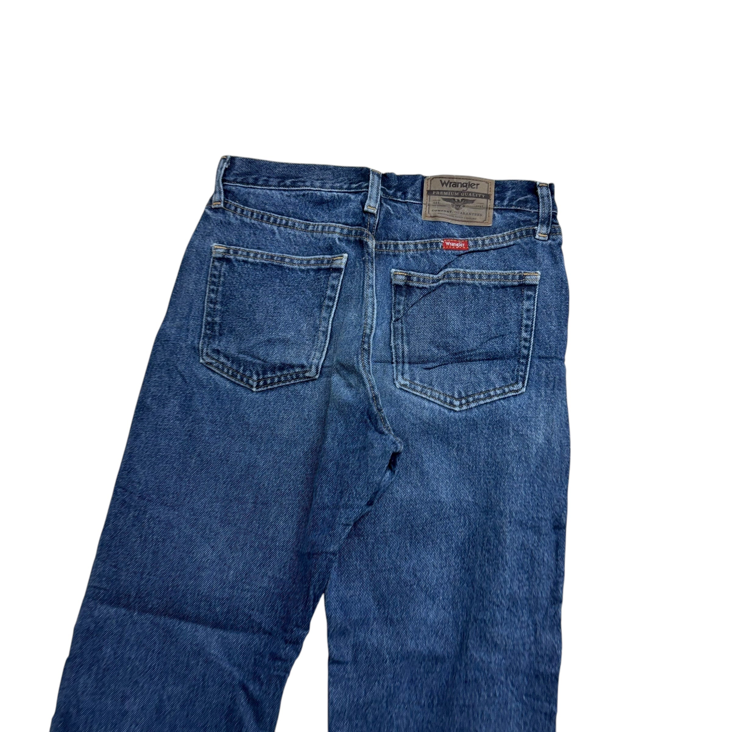 Wrangler Jeans W29 L30 Mens Regular Straight Fit Mid Blue Denim