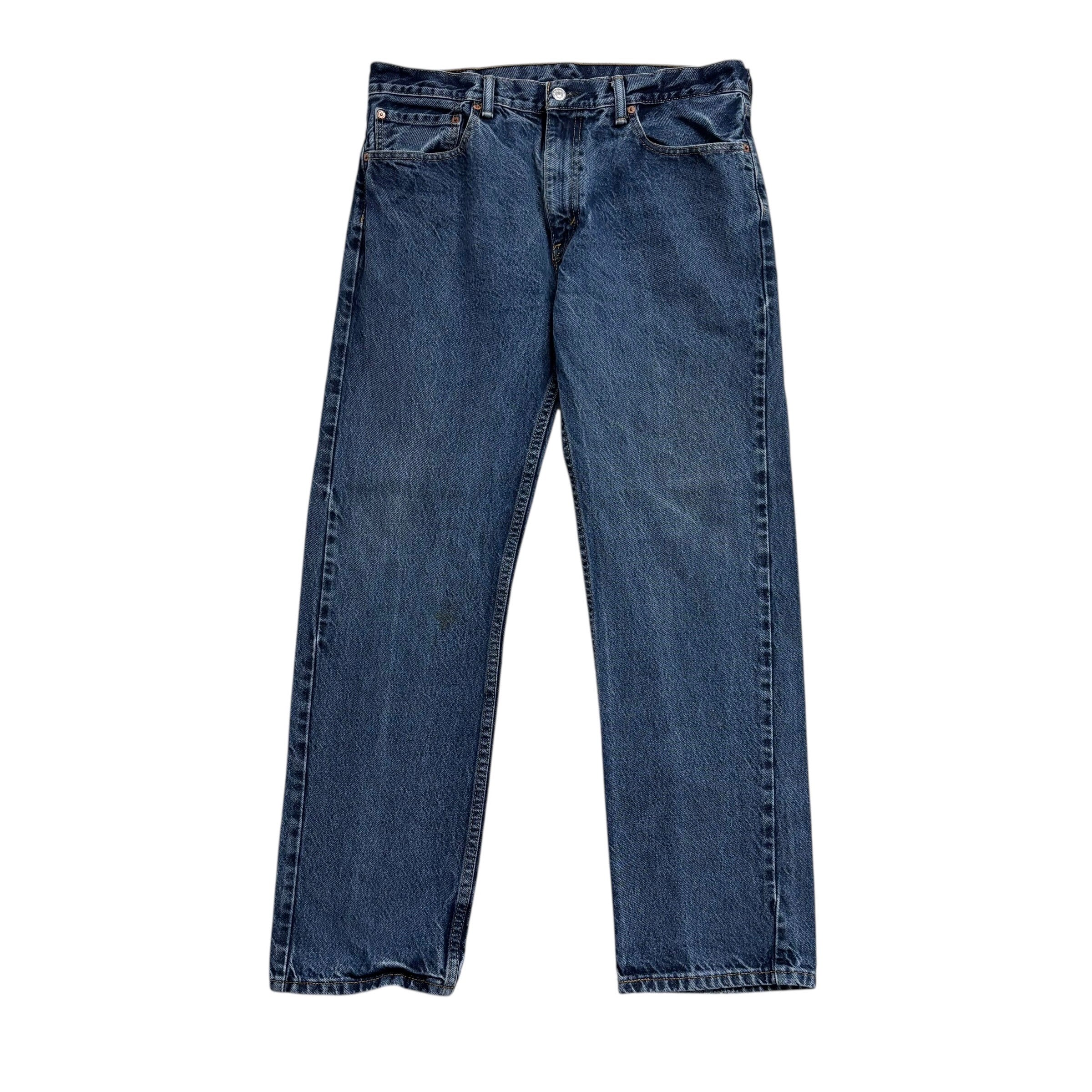 Levis 505 Jeans W35 L31 Mens Mid Blue Regular Straight Fit Vintage Denim (F)