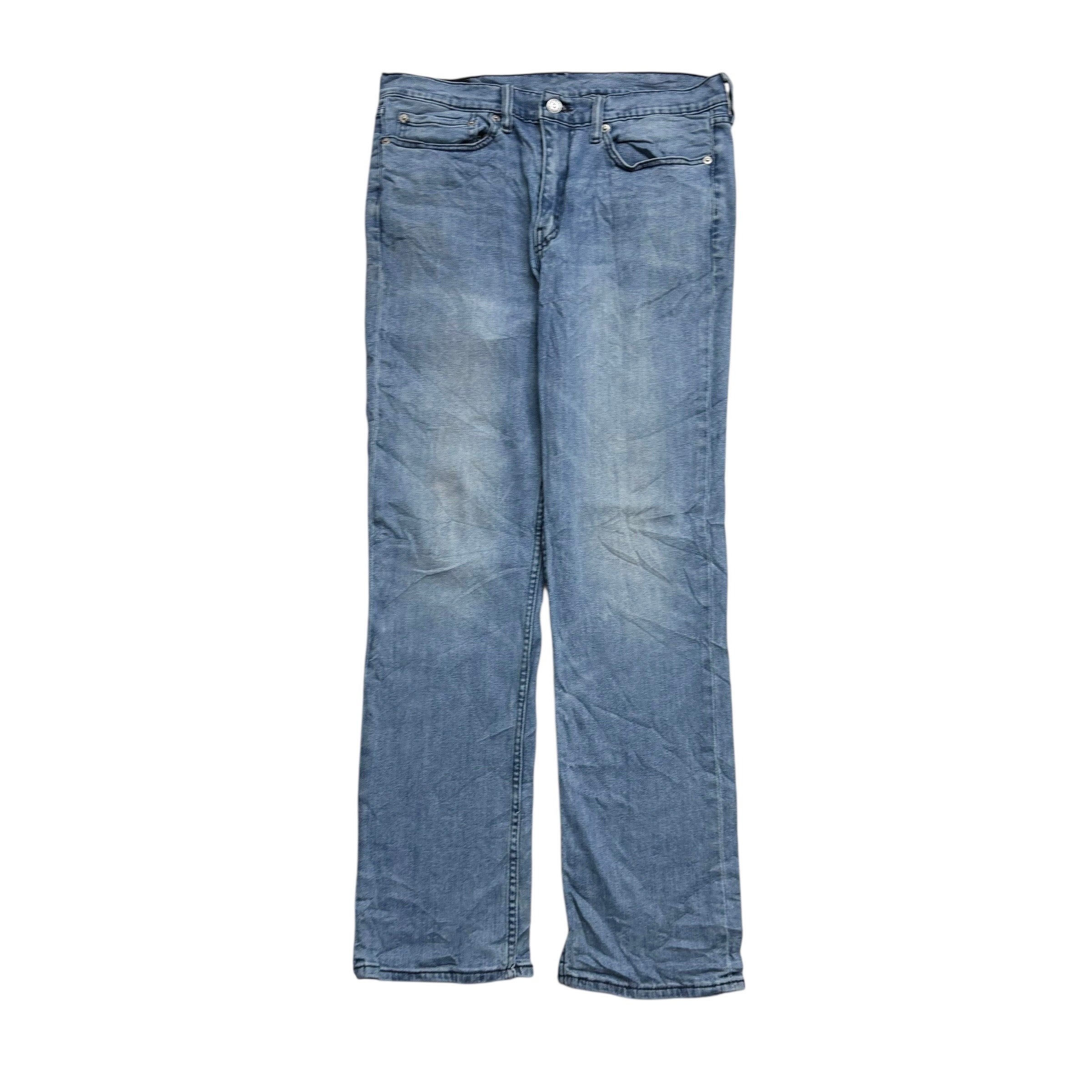 Levis 514 Jeans W34 L32 Mens Navy Blue Regular Straight Fit Stretch Denim