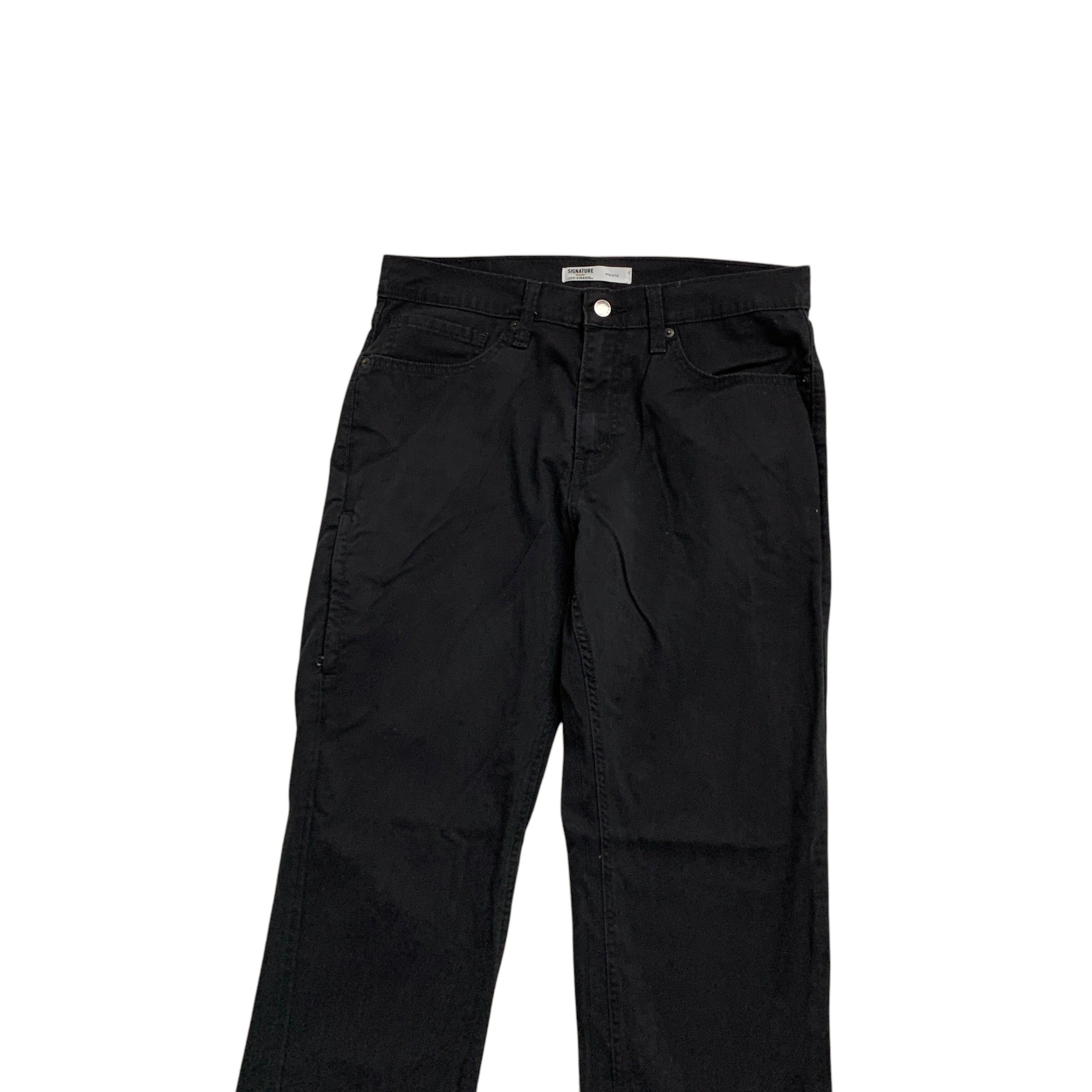 Levis Signature Trousers W32 L31 Mens Black Athletic Fit Stretch Pants (E)