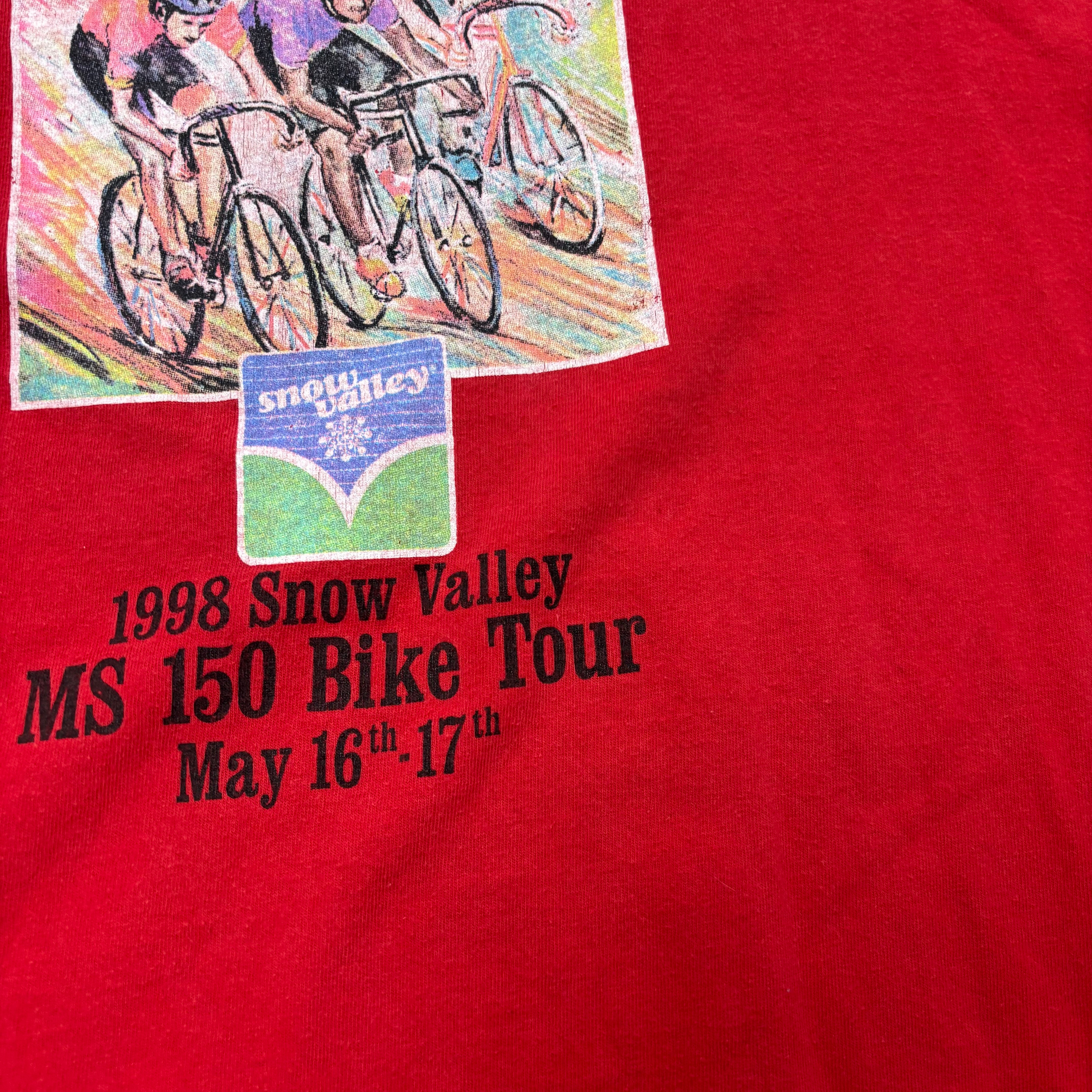 Vintage T Shirt Mens XL Red Graphic Print 90s Cycling