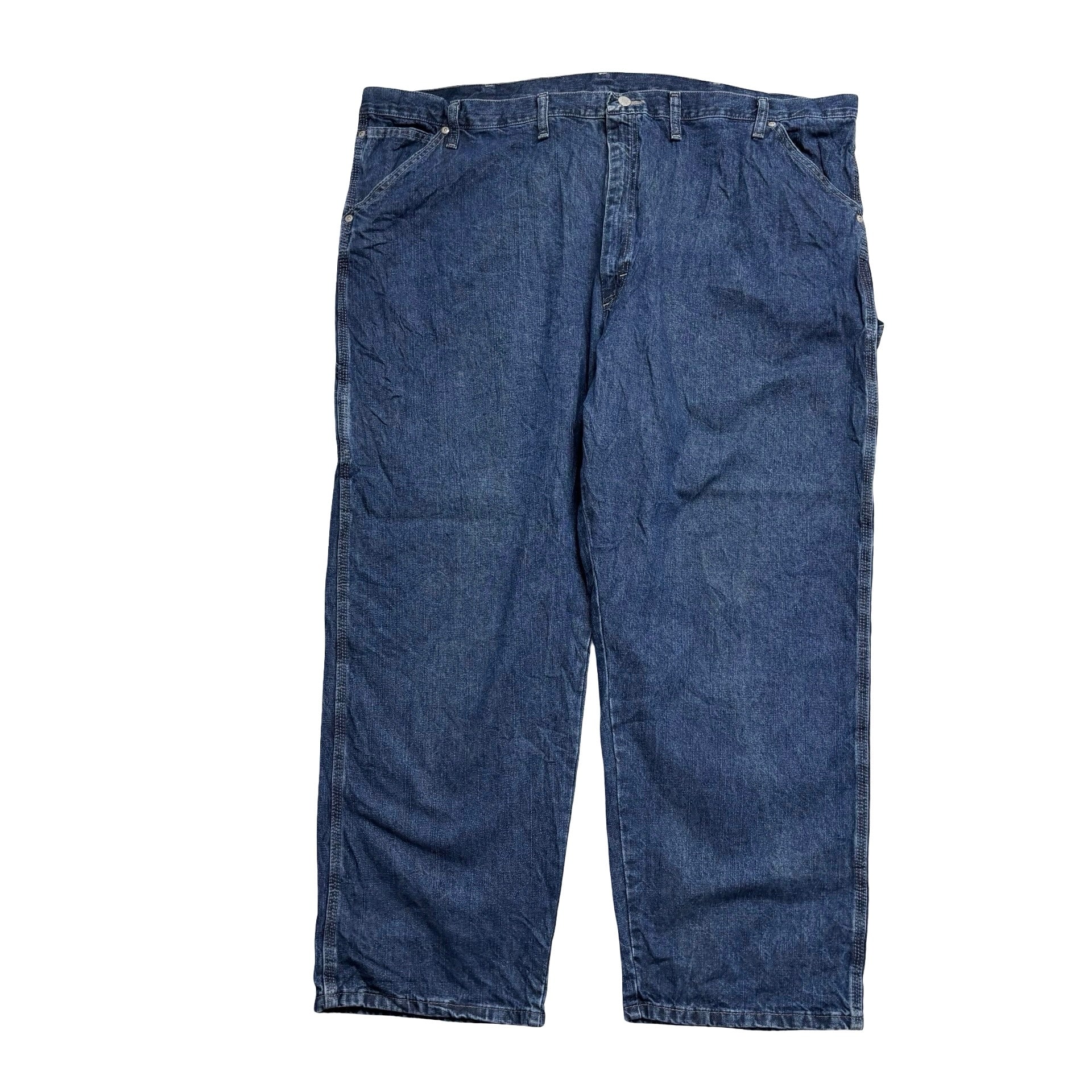 Wrangler Carpenter Jeans W48 L29 Mens Dark Blue Relaxed Fit Denim (E)