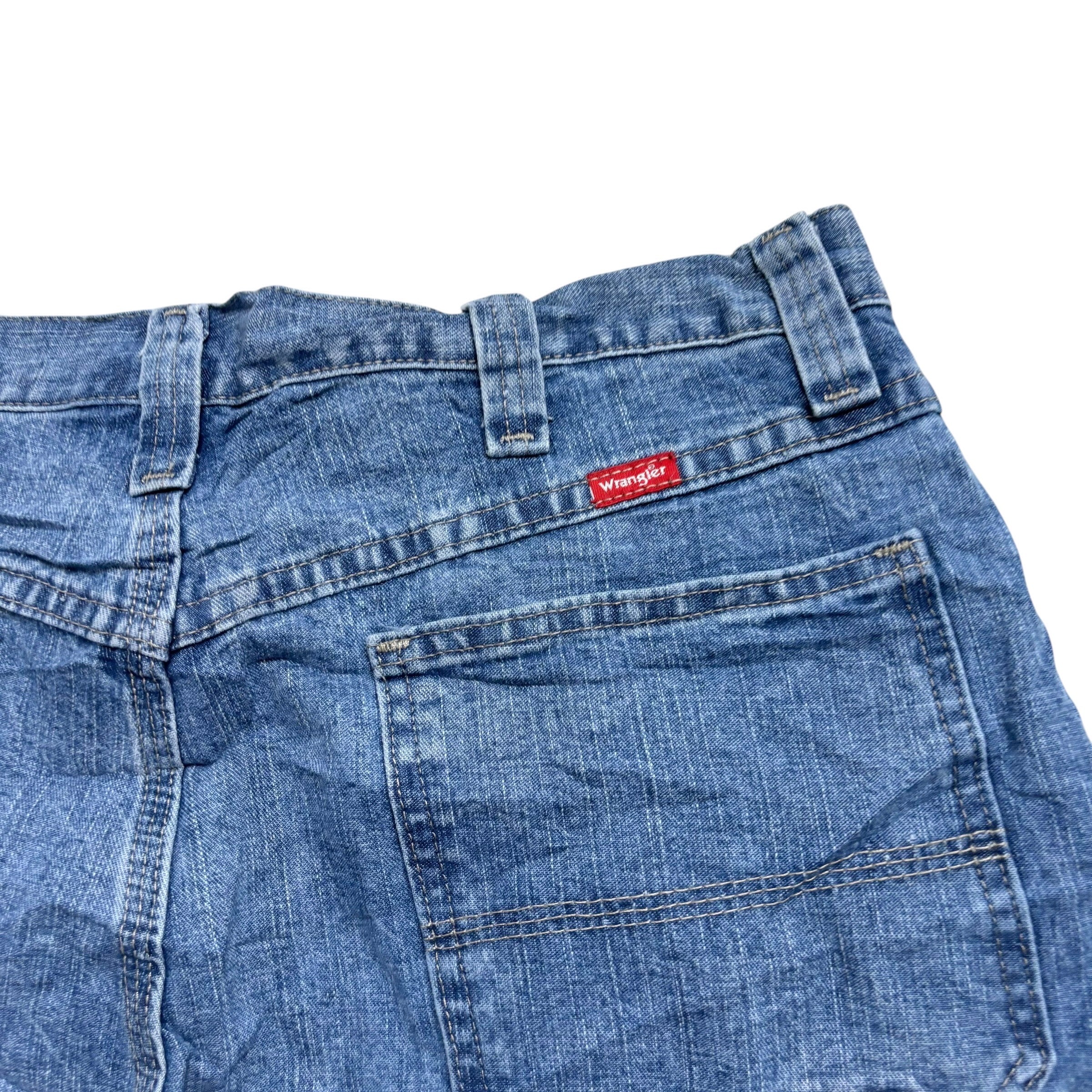 Wrangler Baggy Jorts W34 Mens Light Blue Denim Shorts Relaxed Fit Carpenter (E)