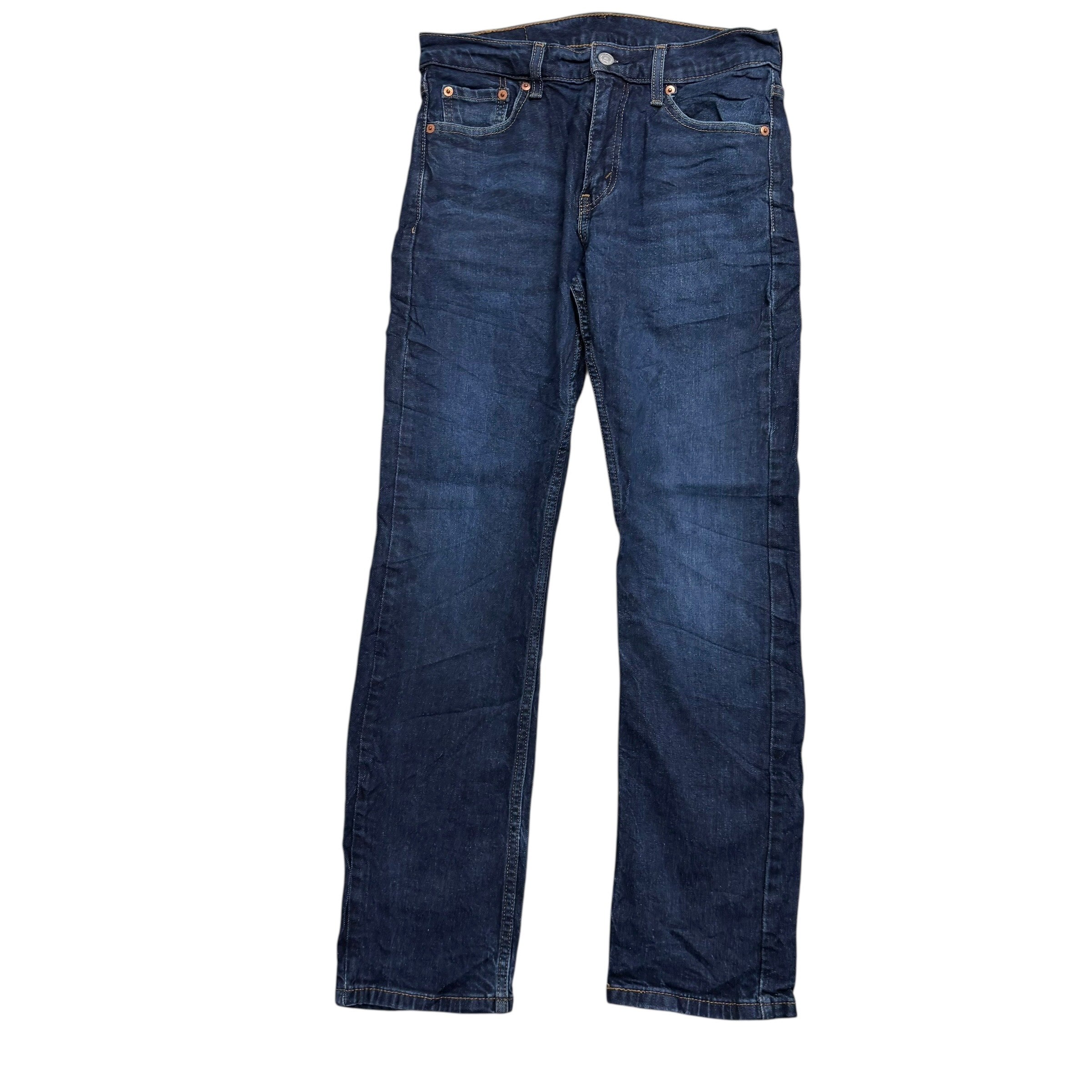 Levis 513 Jeans W30 L30 Mens Dark Blue Slim Straight Fit Stretch Denim (E)