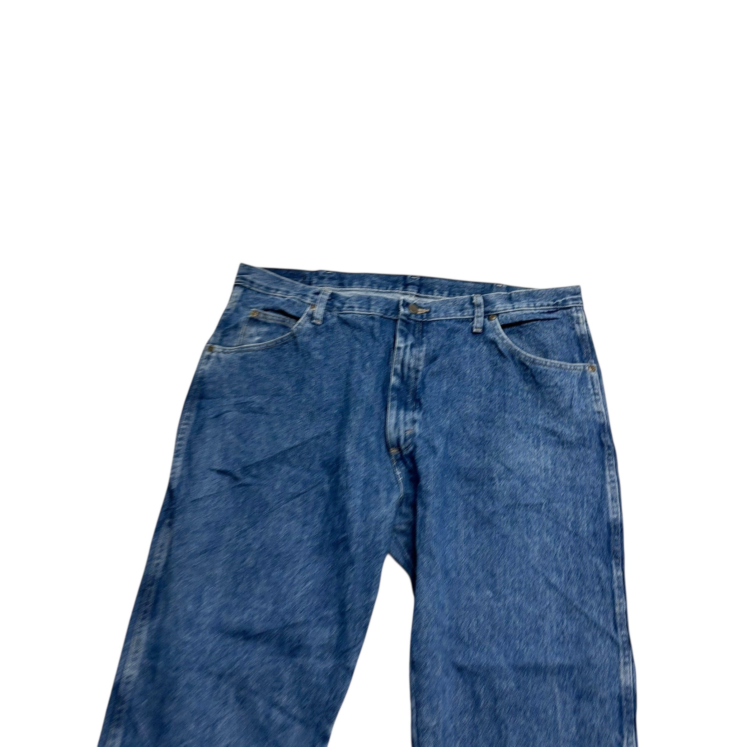 Wrangler Jeans W42 L30 Mens Mid Blue Regular Straight Fit Denim (E)