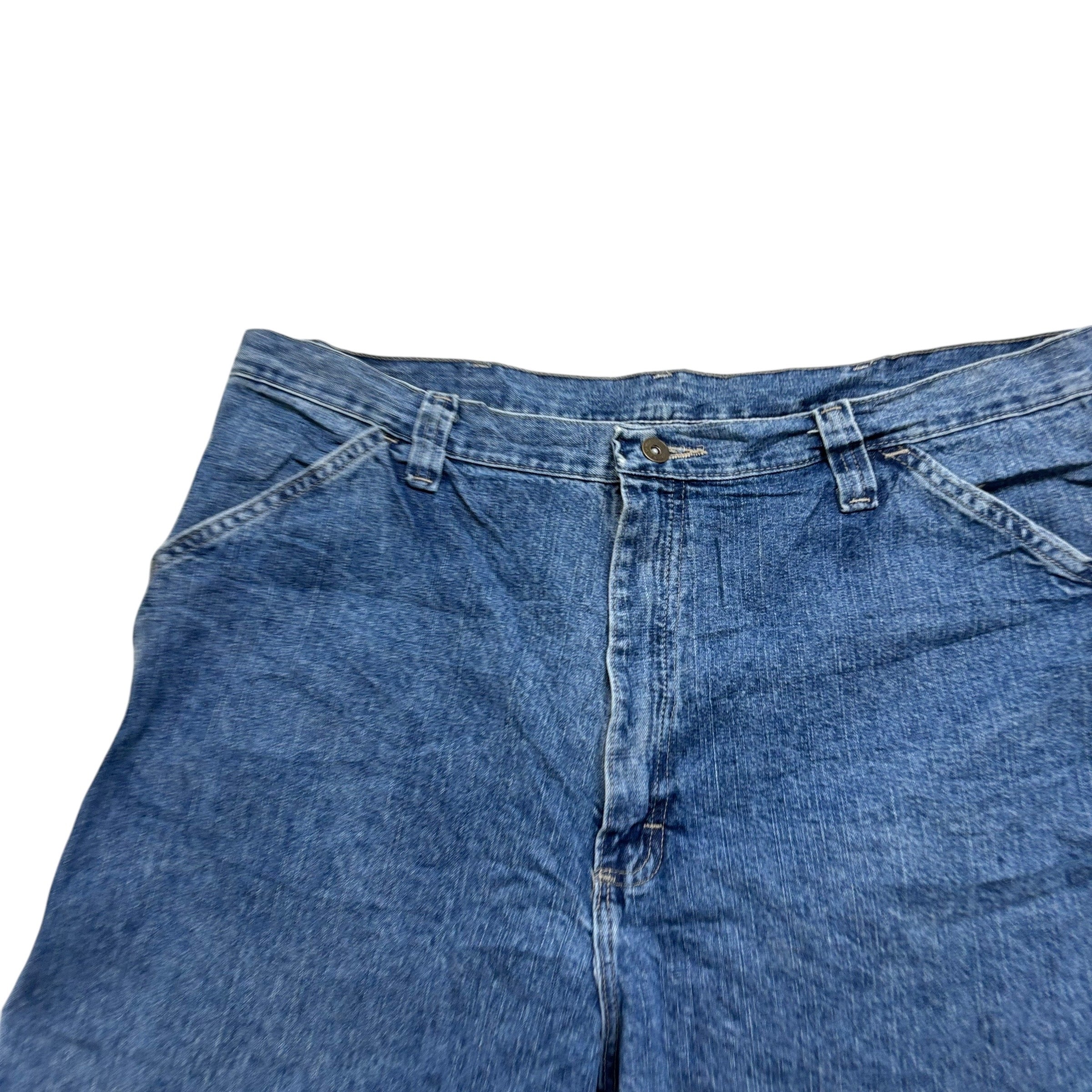 Wrangler Baggy Jorts W38 Mens Mid Blue Denim Shorts Relaxed Fit Carpenter (E)