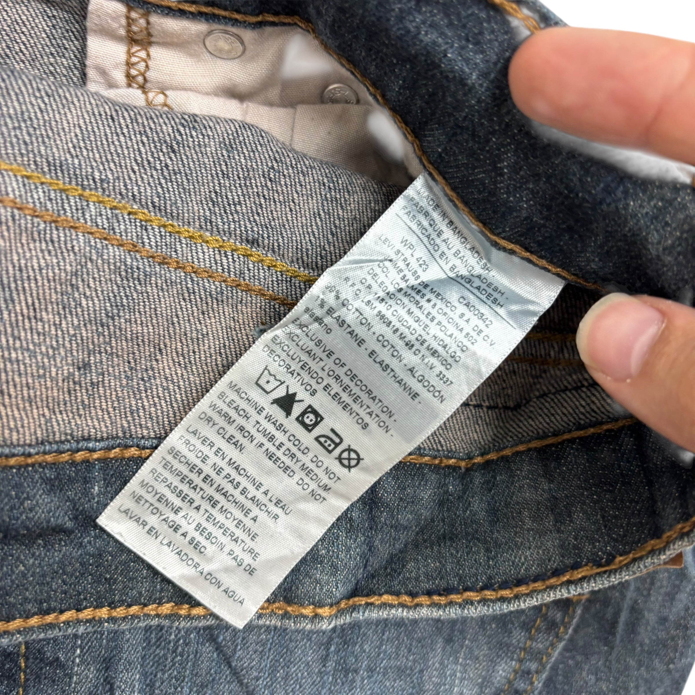 Levis Signature Jeans W38 L30 Mens Dark Blue Regular Straight Fit Stretch (E)