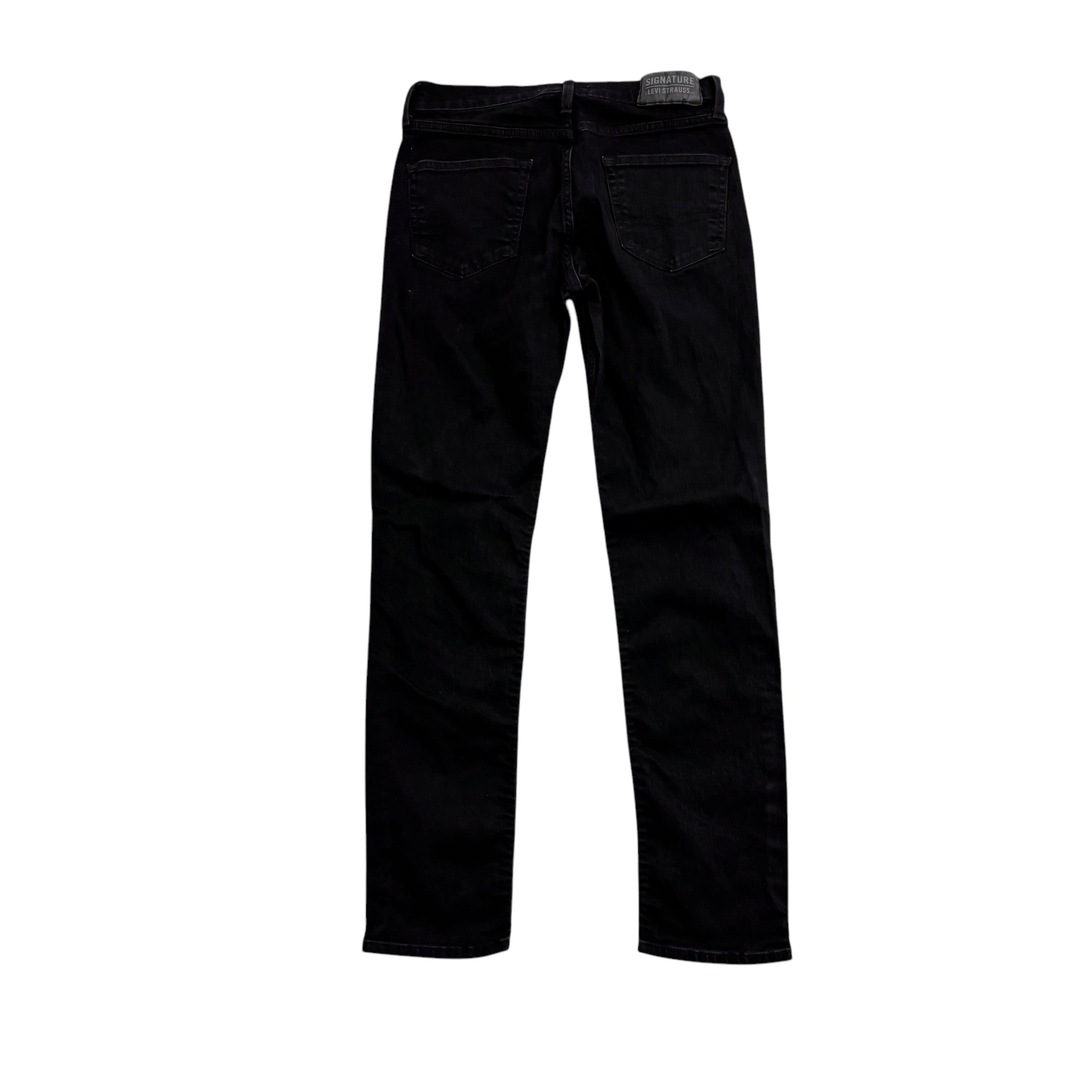 Levis Signature Jeans W30 L32 Mens Black Slim Fit Stretch Denim (E)