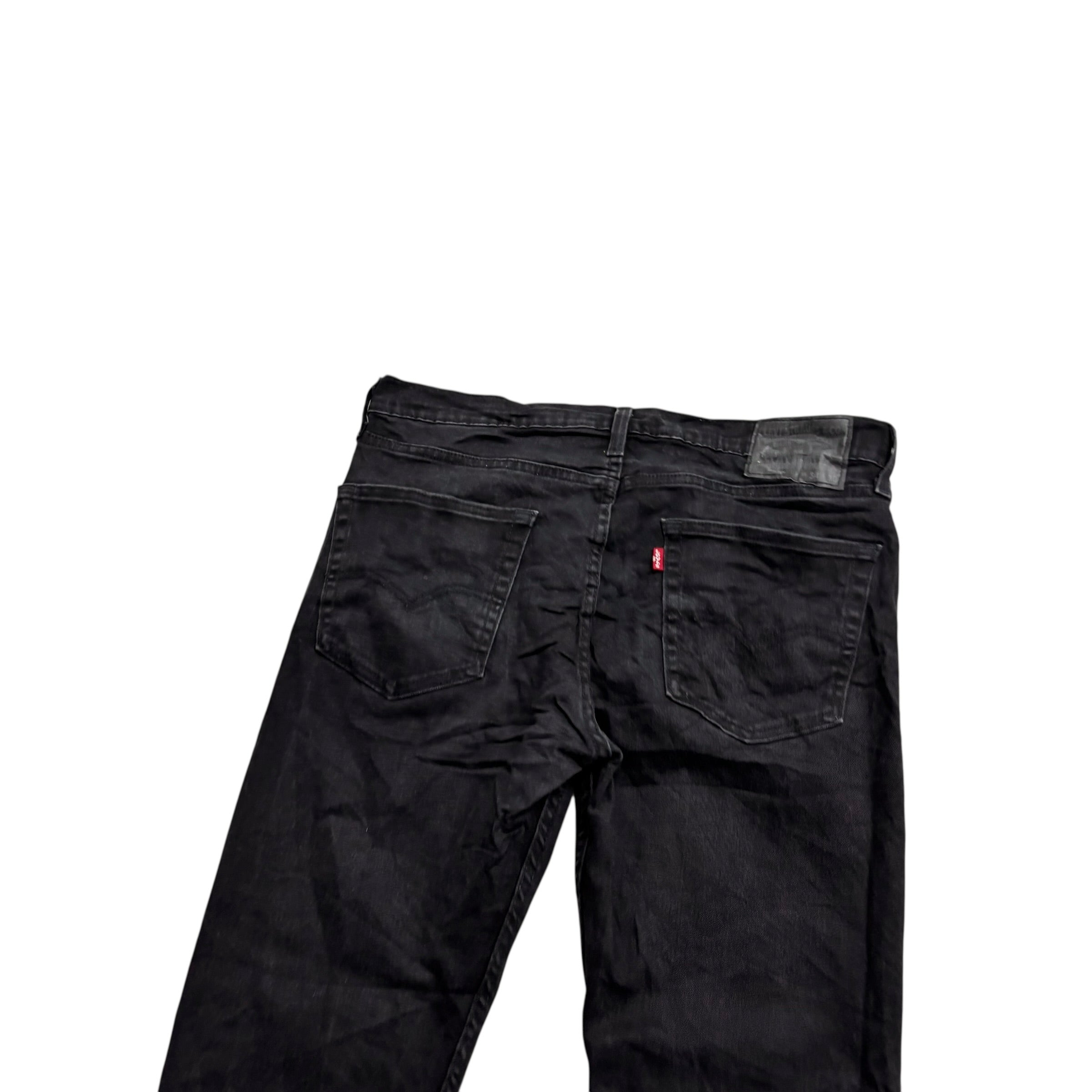 Levis 502 Jeans W34 L30 Mens Black Regular Tapered Fit Stretch Denim (E)