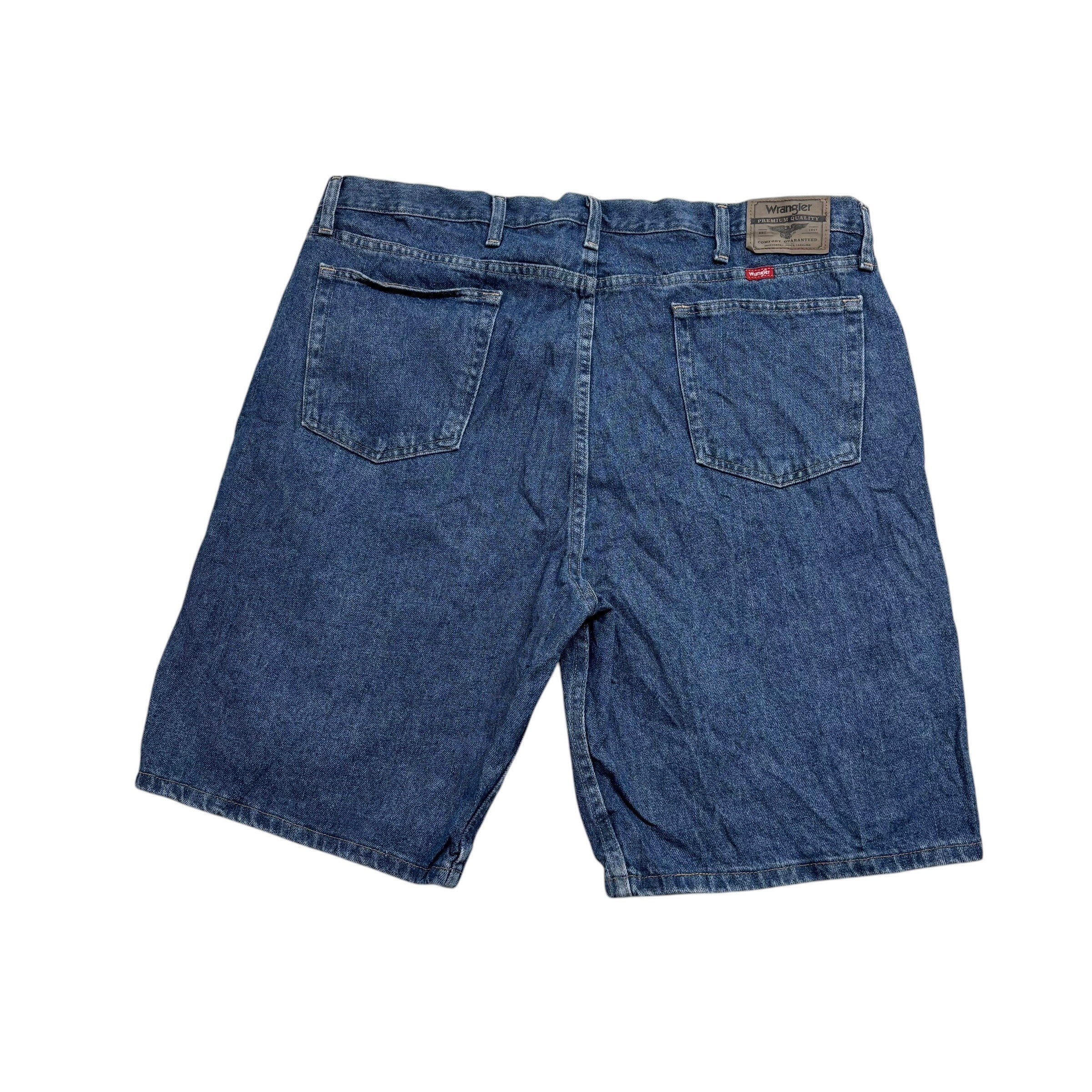 Vintage Wrangler Jorts W40 Mens Denim Shorts Mid Blue Baggy Relaxed Fit (E)