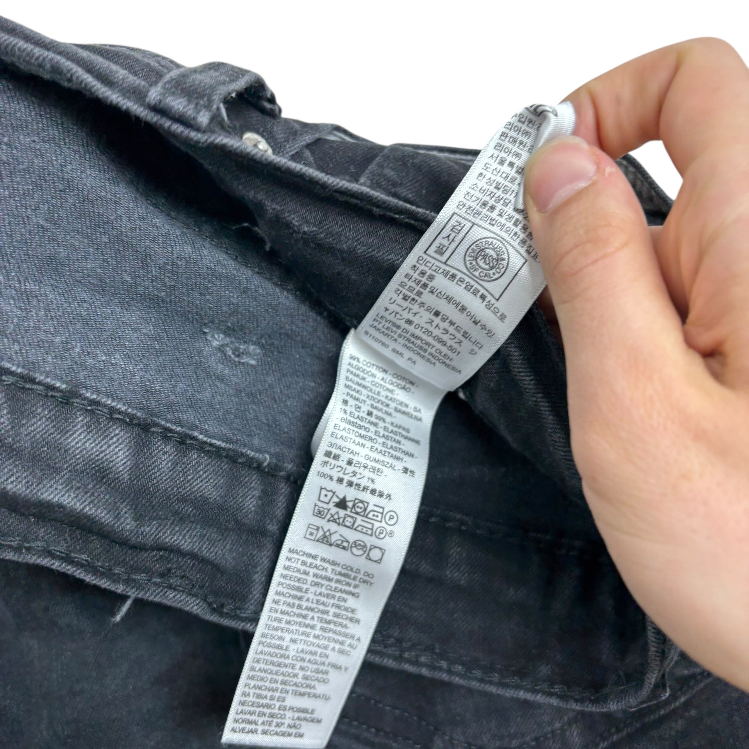 Levis 541 Jeans W44 L30 Mens Black Athletic Tapered Fit Stretch Denim (E)