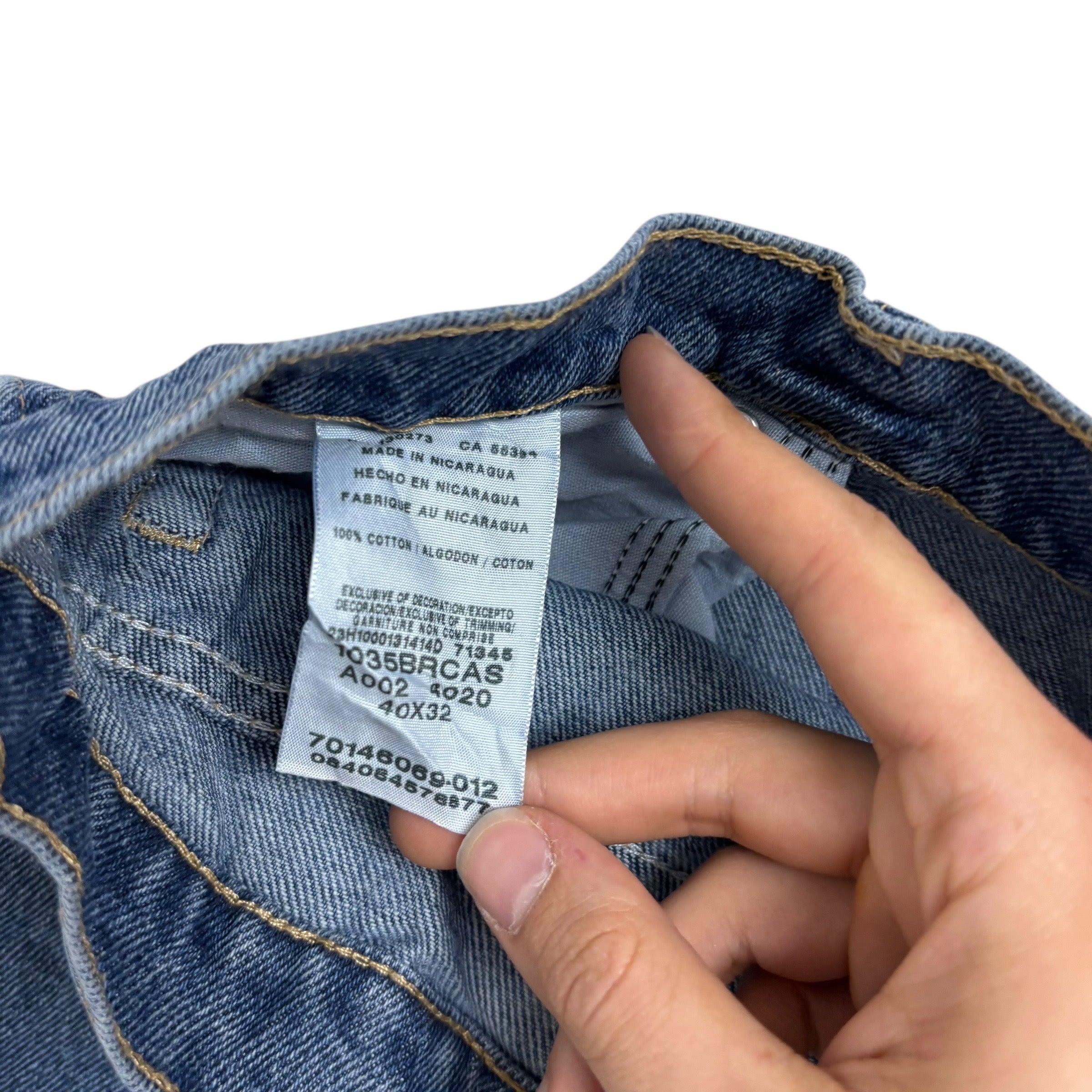 Wrangler Jeans W40 L32 Mens Mid Blue Regular Straight Fit Denim (E)