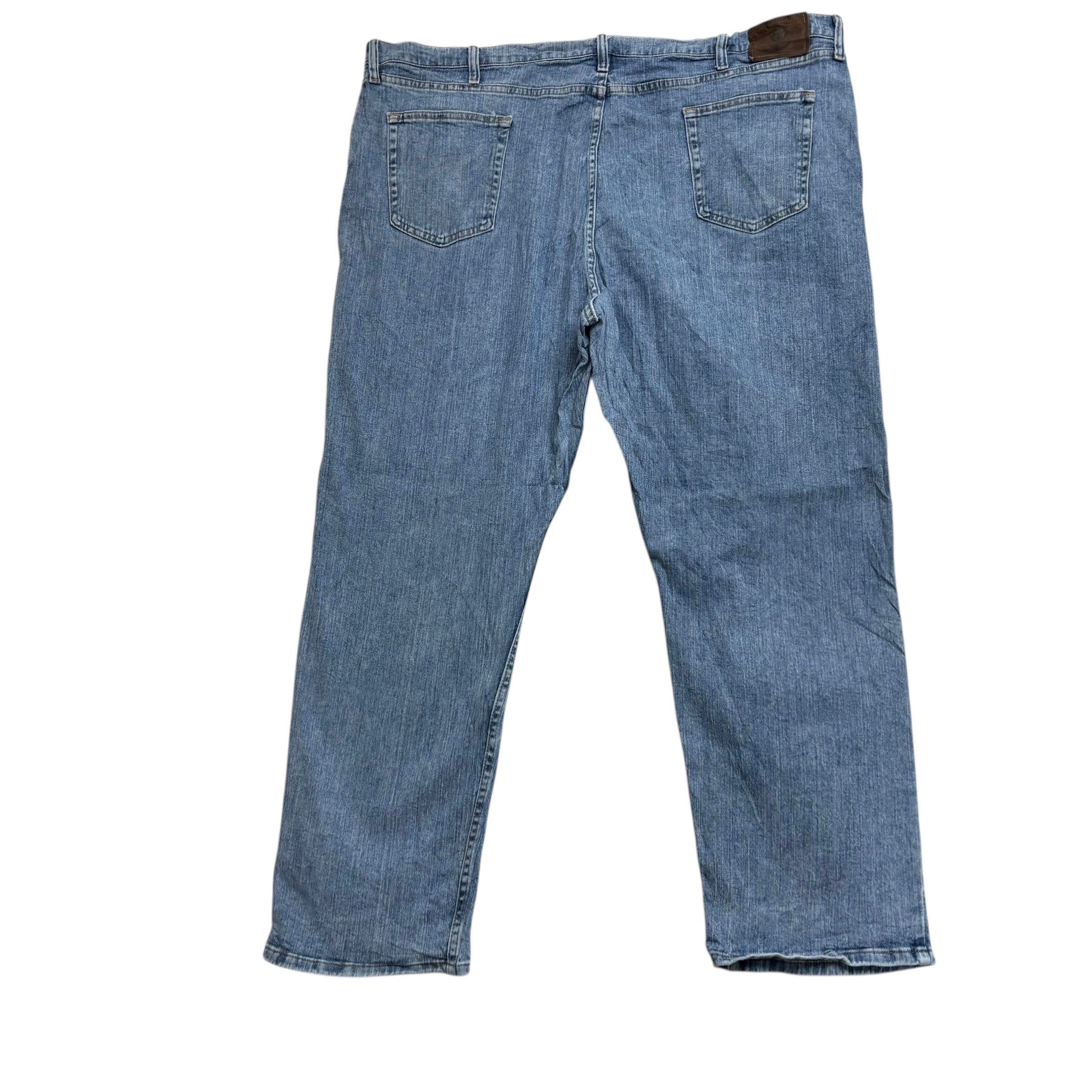 Wrangler Jeans W48 L30 Mens Mid Blue Relaxed Straight Fit Stretch Denim (E)