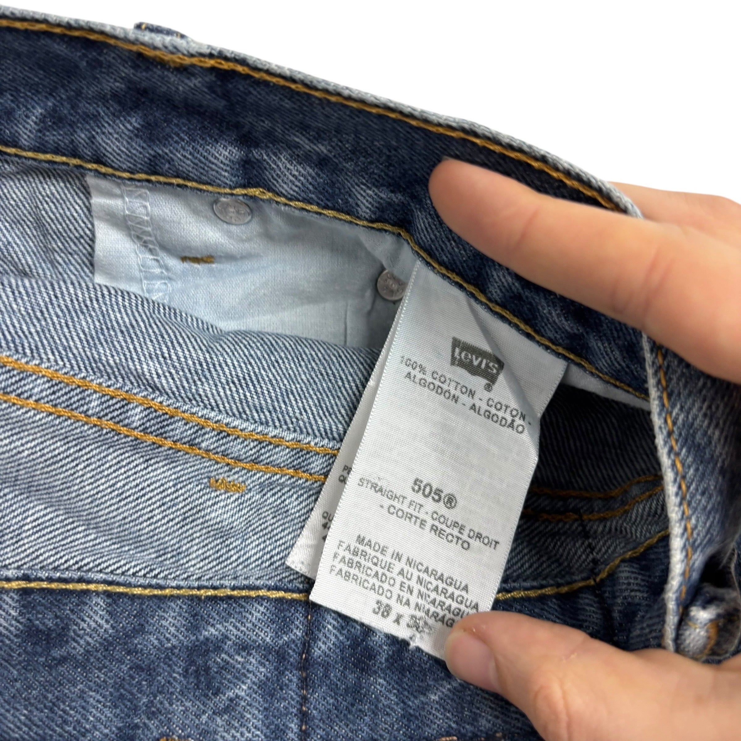 Levis 505 Jeans W38 L30 Mens Mid Blue Regular Straight Fit Vintage Denim