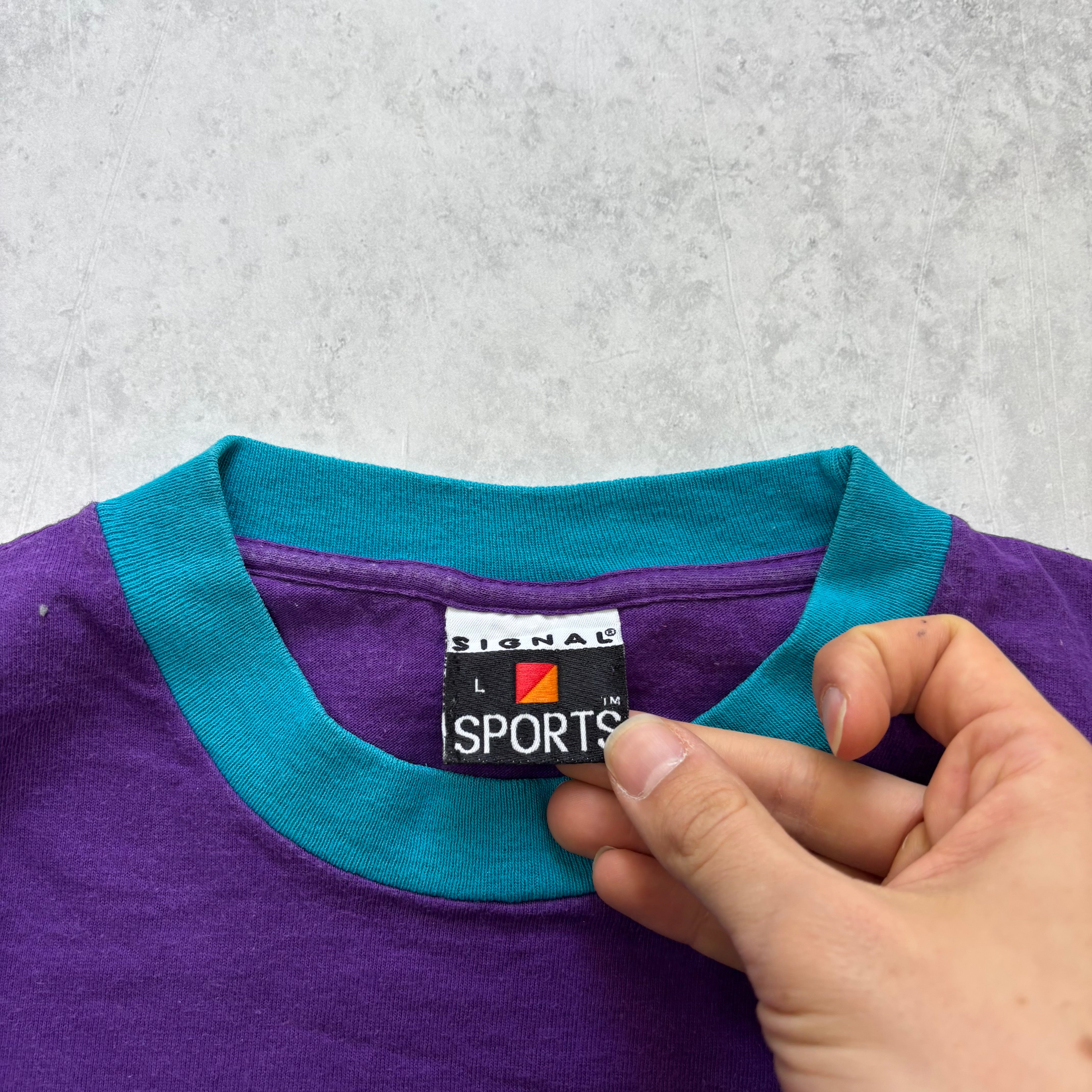 Vintage T Shirt Mens Large Purple Single Stitch 90s (E)