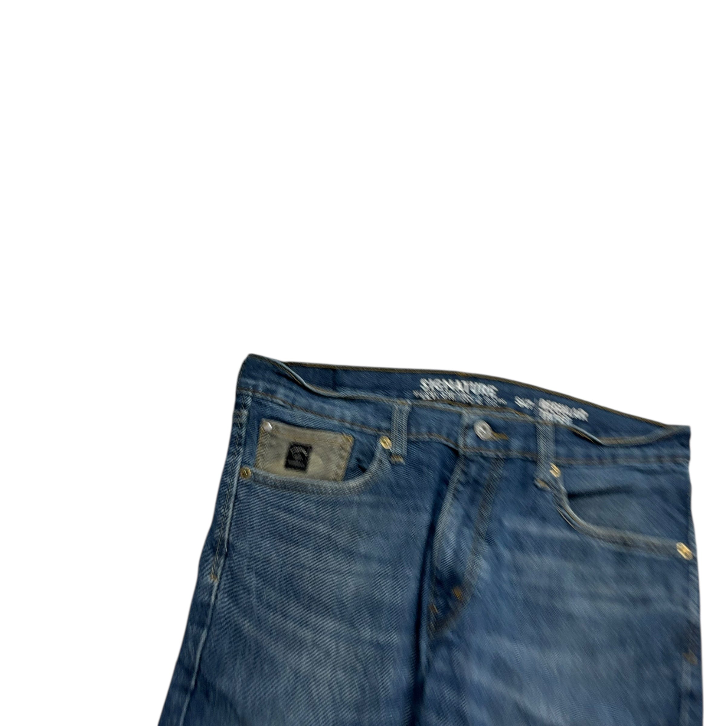 Levis Signature Jeans W33 L29 Mens Mid Blue Regular Tapered Fit Stretch (F)