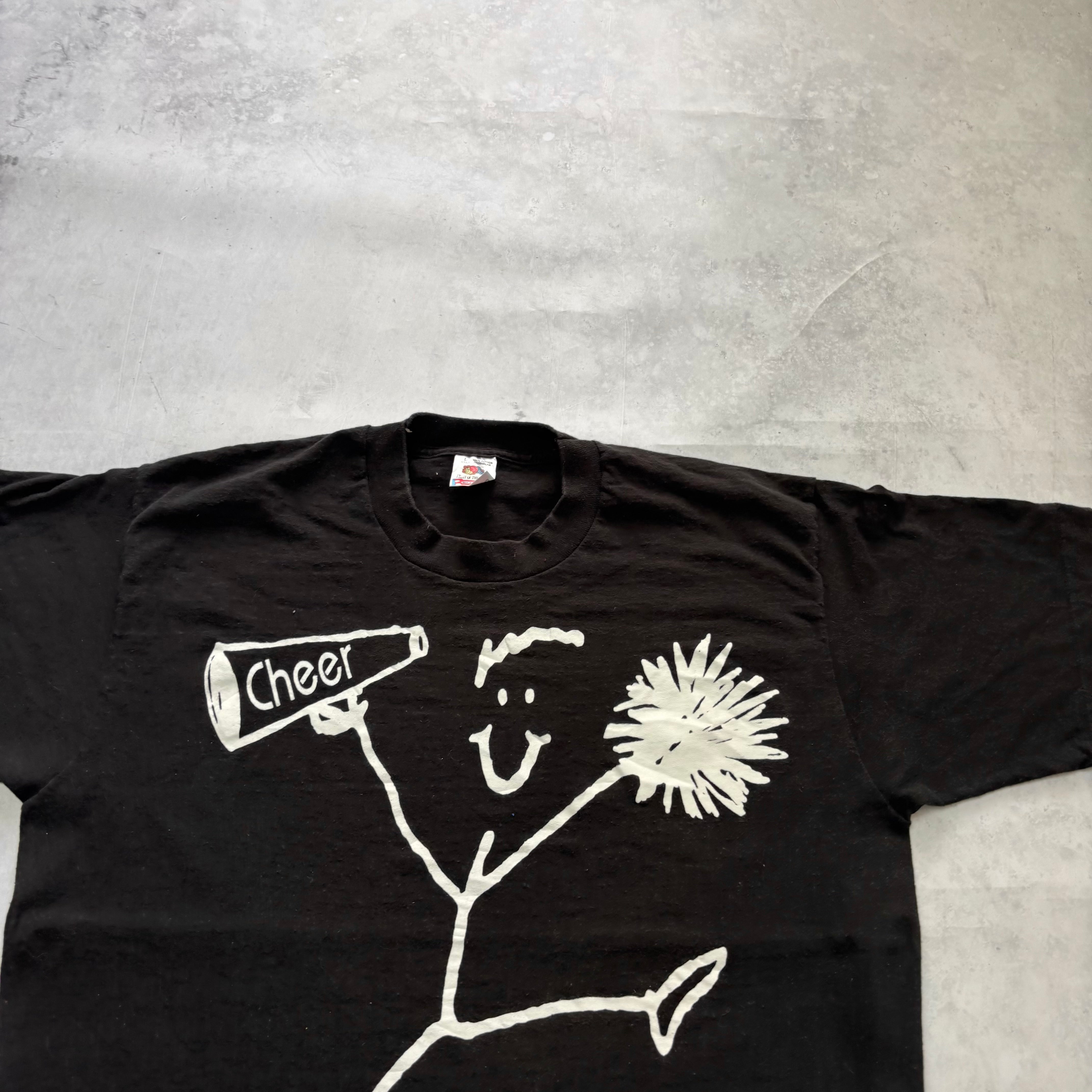 Vintage T Shirt Mens Large Black Single Stitch Graphic Print 90s USA