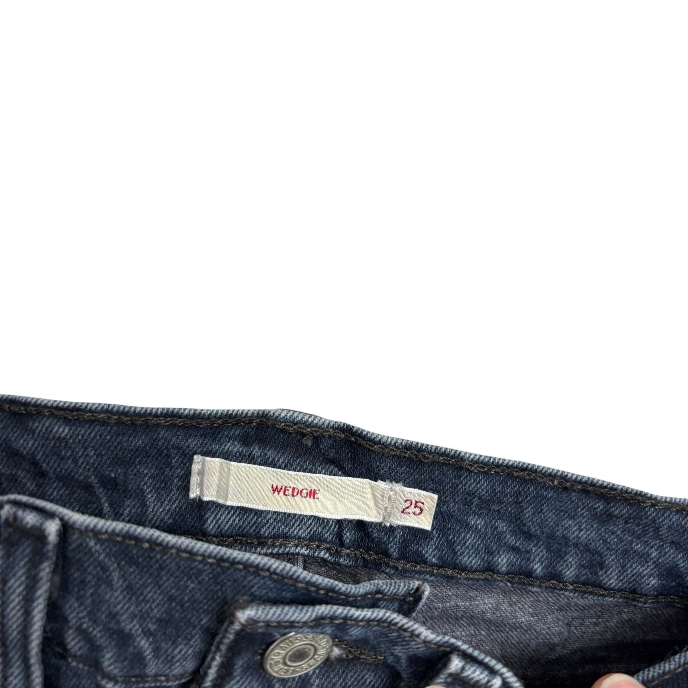 Levis Wedgie Jeans W25 L28 Womens Navy Blue Stretch Denim (E)