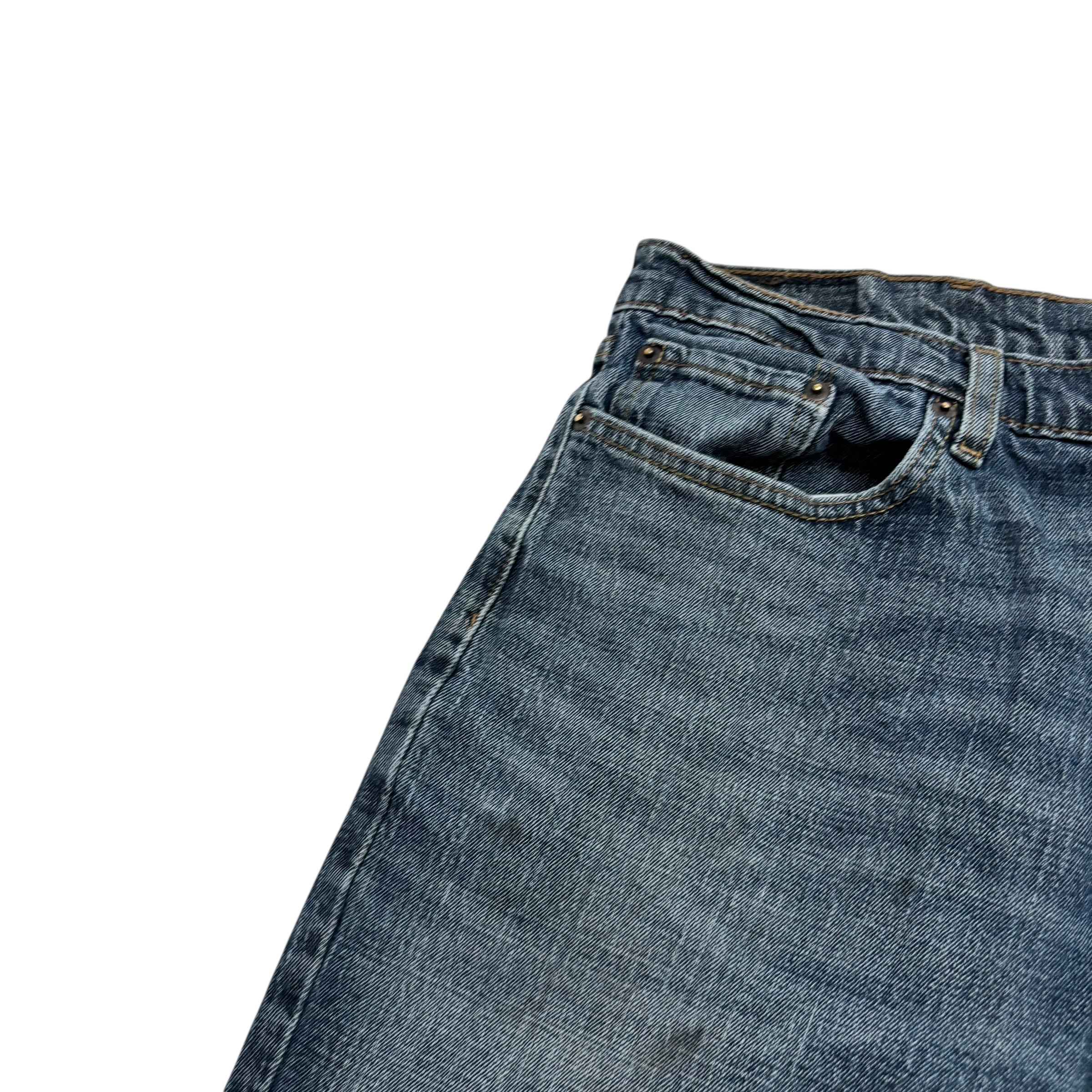 Levis Signature Jeans W38 L30 Mens Dark Blue Relaxed Straight Fit Stretch (F)