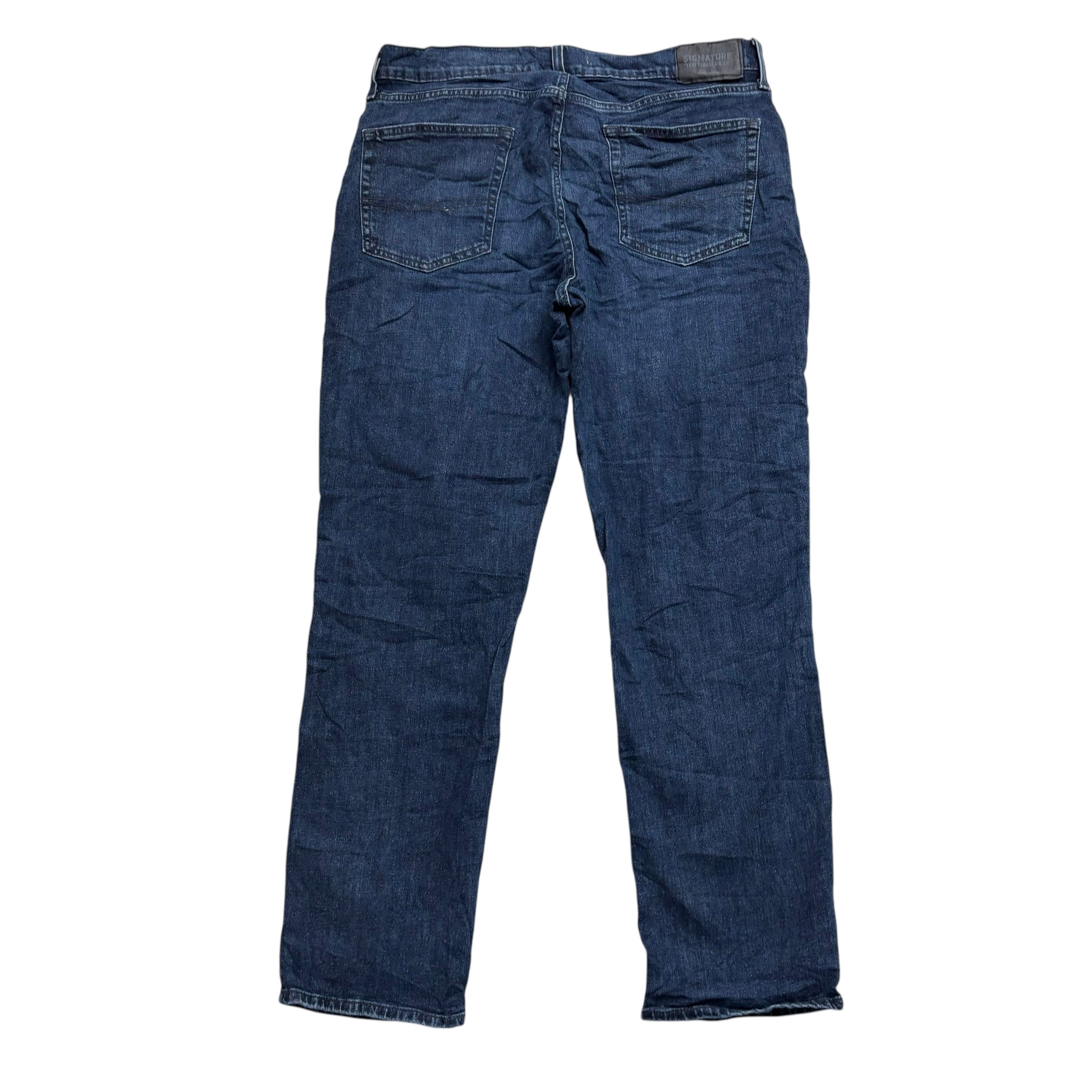 Levis Signature Jeans W36 L32 Mens Navy Blue Athletic Straight Fit Stretch (E)
