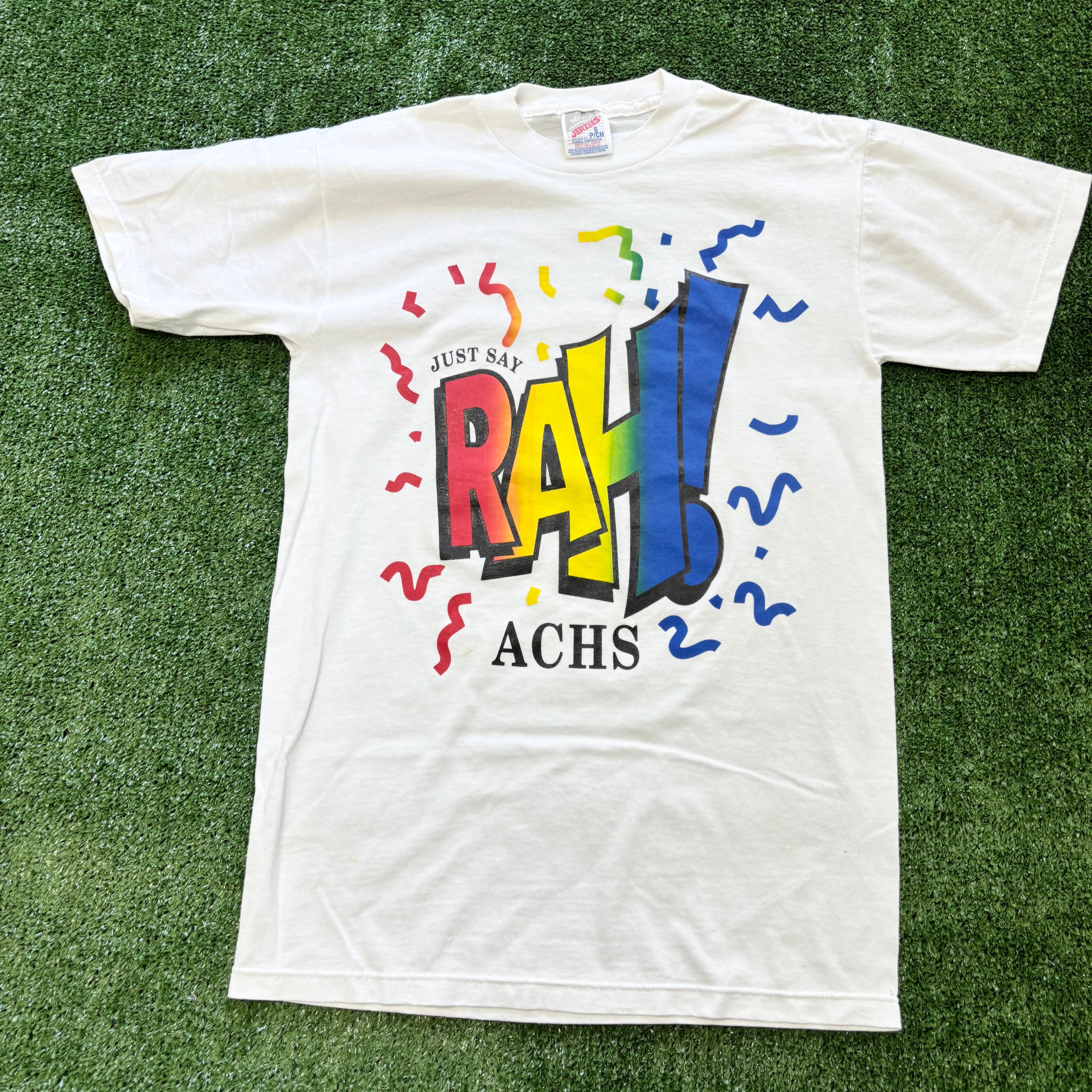 Vintage T Shirt Mens Small White Graphic Print 90s USA