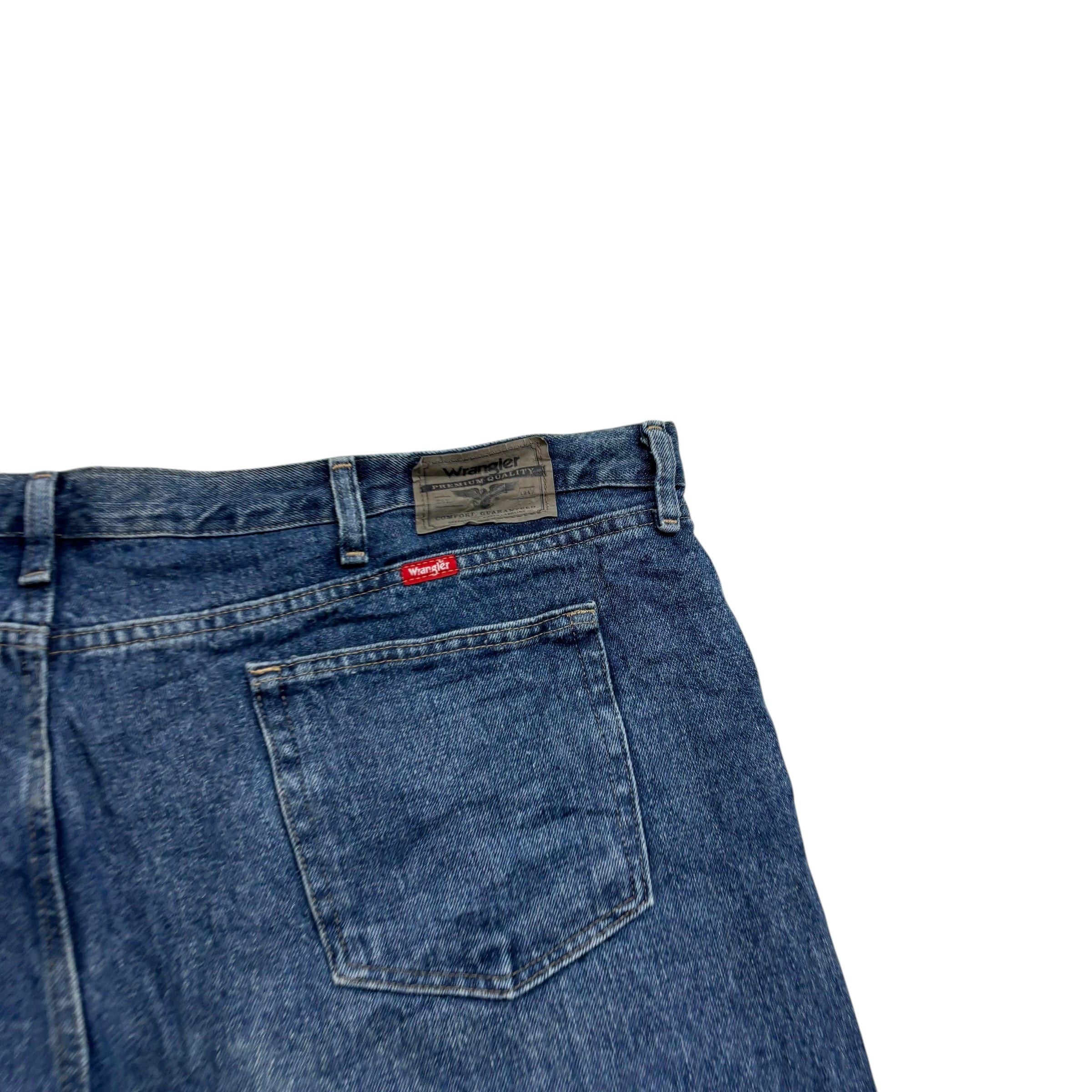 Wrangler Jeans W50 L32 Mens Mid Blue Relaxed Straight Fit Baggy Denim (E)