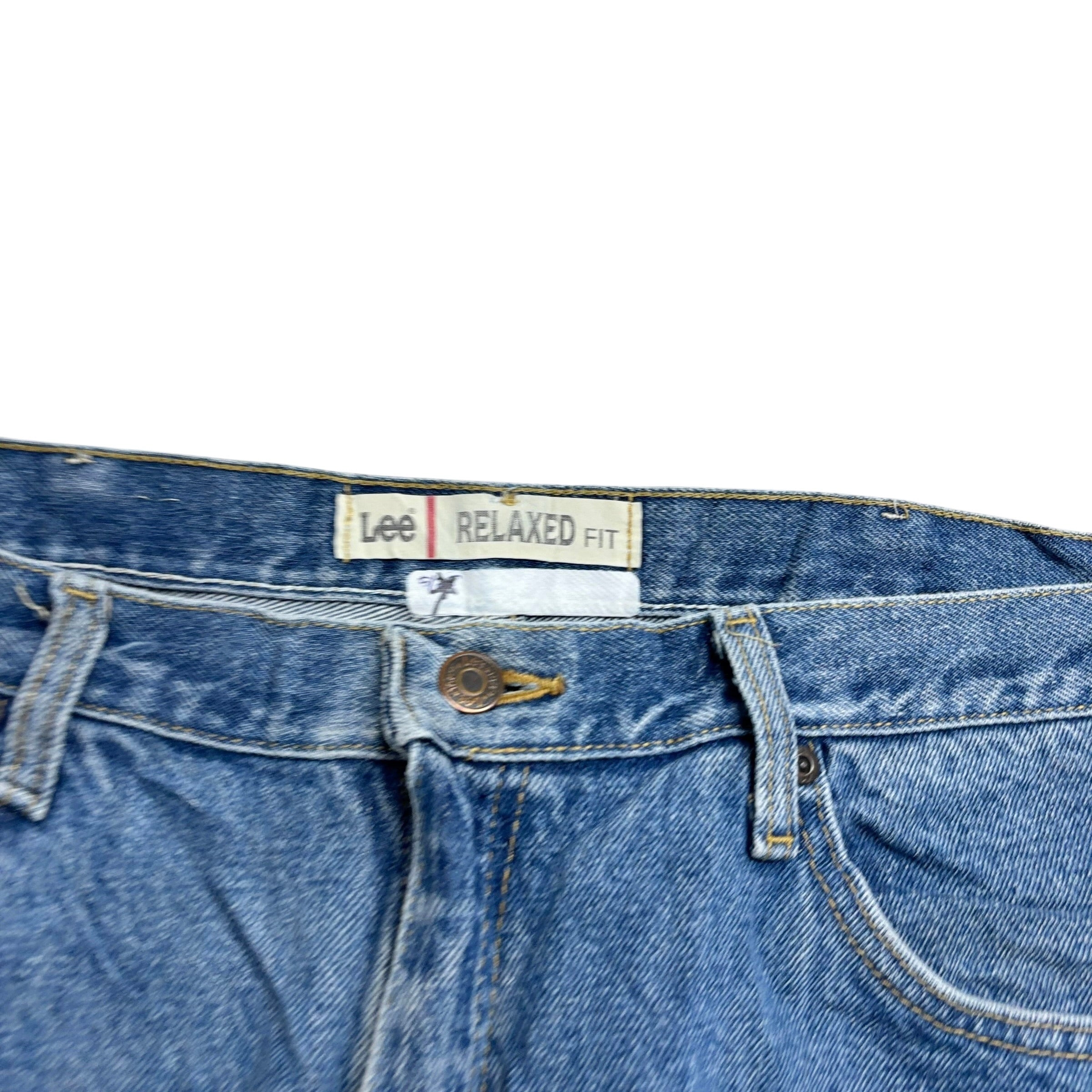 Lee Jeans W42 L32 Mens Relaxed Straight Fit Mid Blue Baggy Vintage Denim (E)
