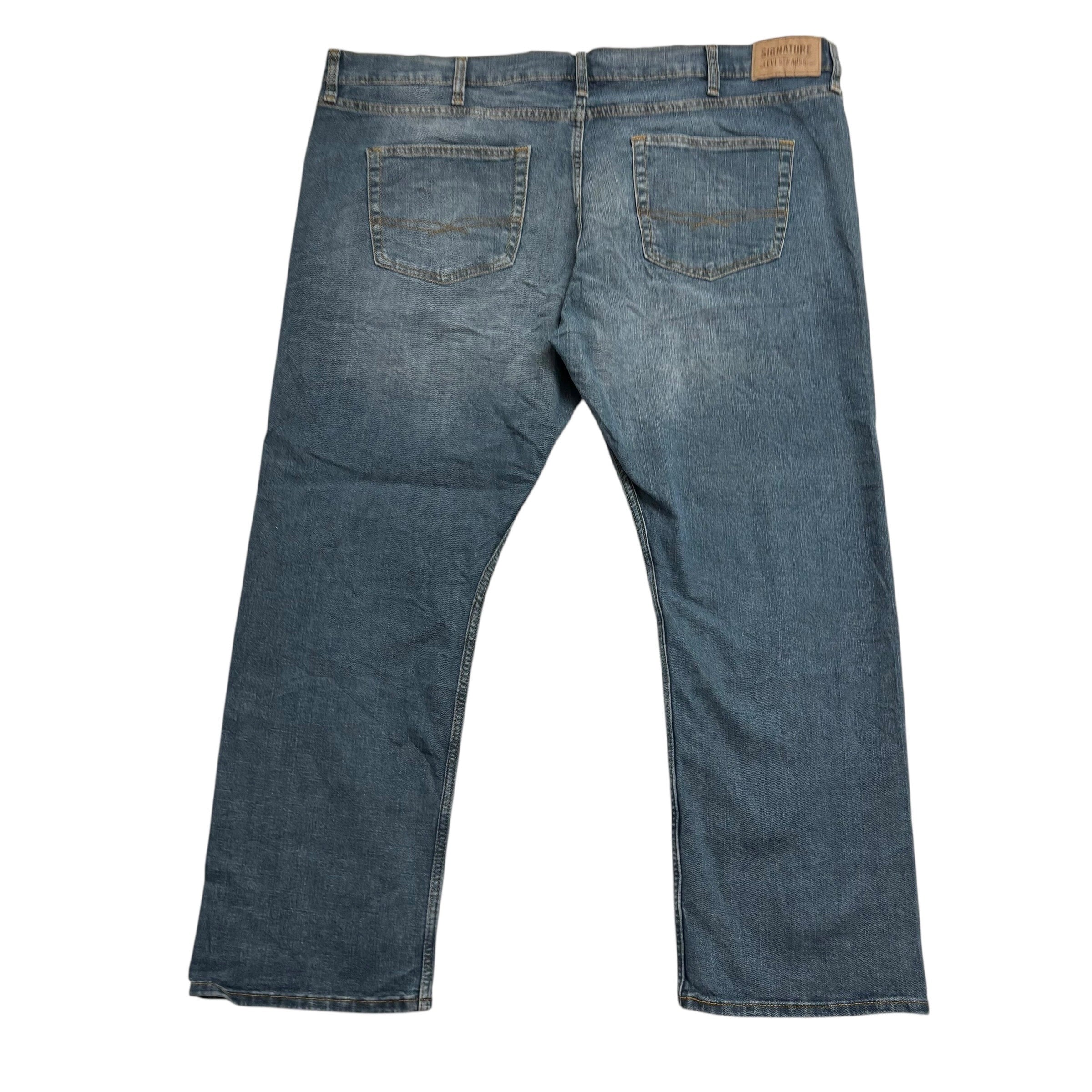 Levis Signature Jeans W46 L30 Mens Dark Blue Regular Straight Stretch Denim (E)