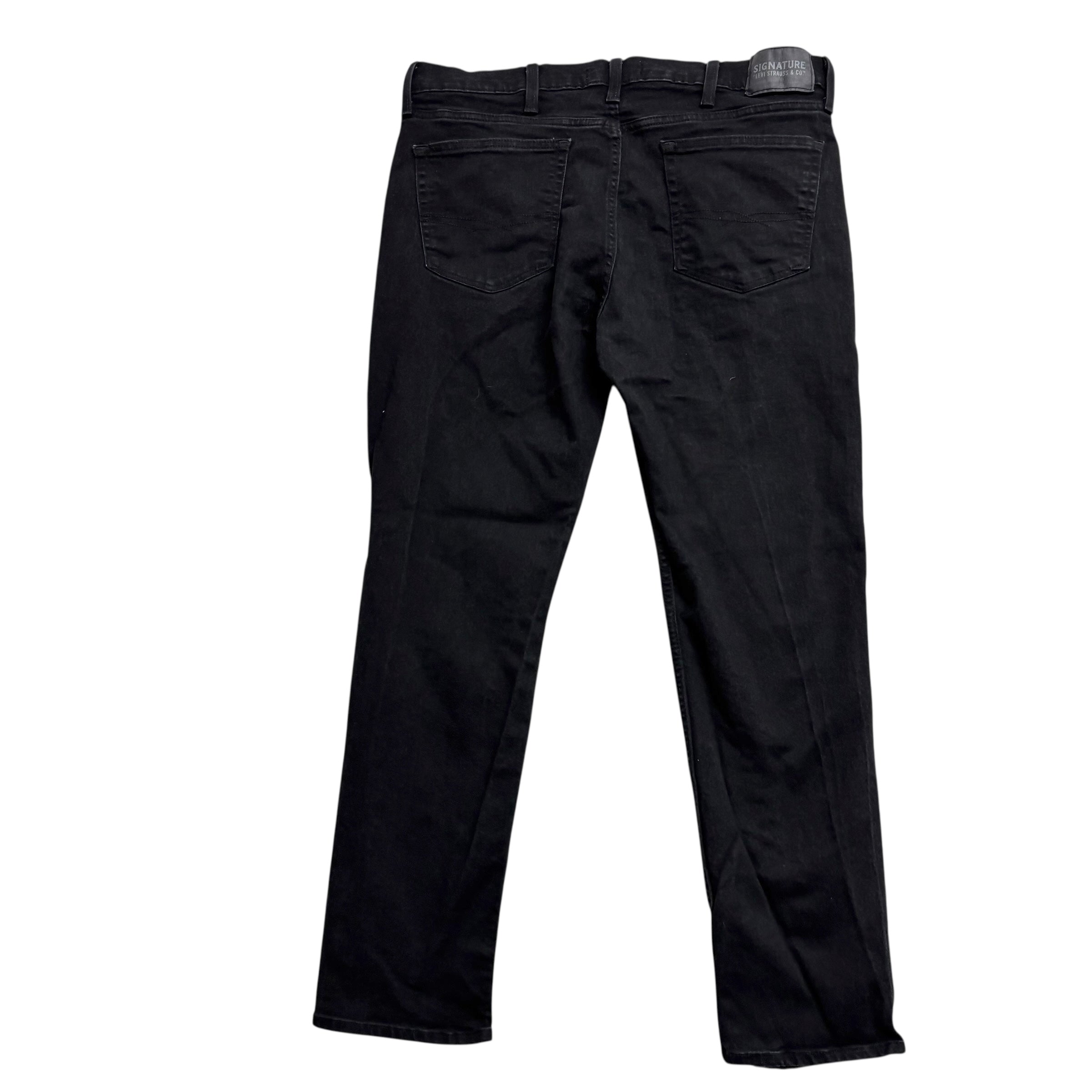 Levis Signature Jeans W38 L30 Mens Black Slim Fit Stretch Denim (E)