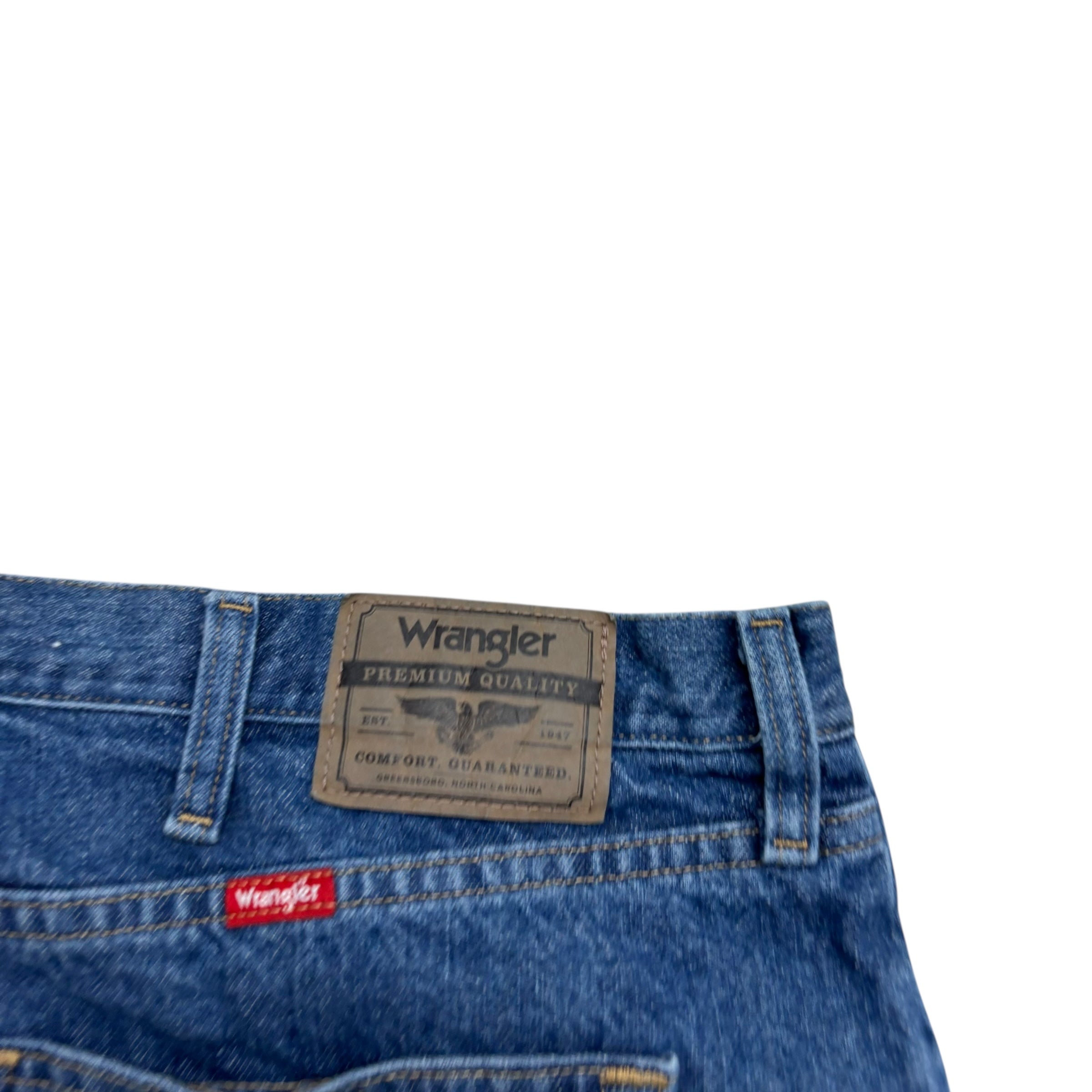 Wrangler Jeans W42 L30 Mens Mid Blue Regular Straight Fit Denim (E)