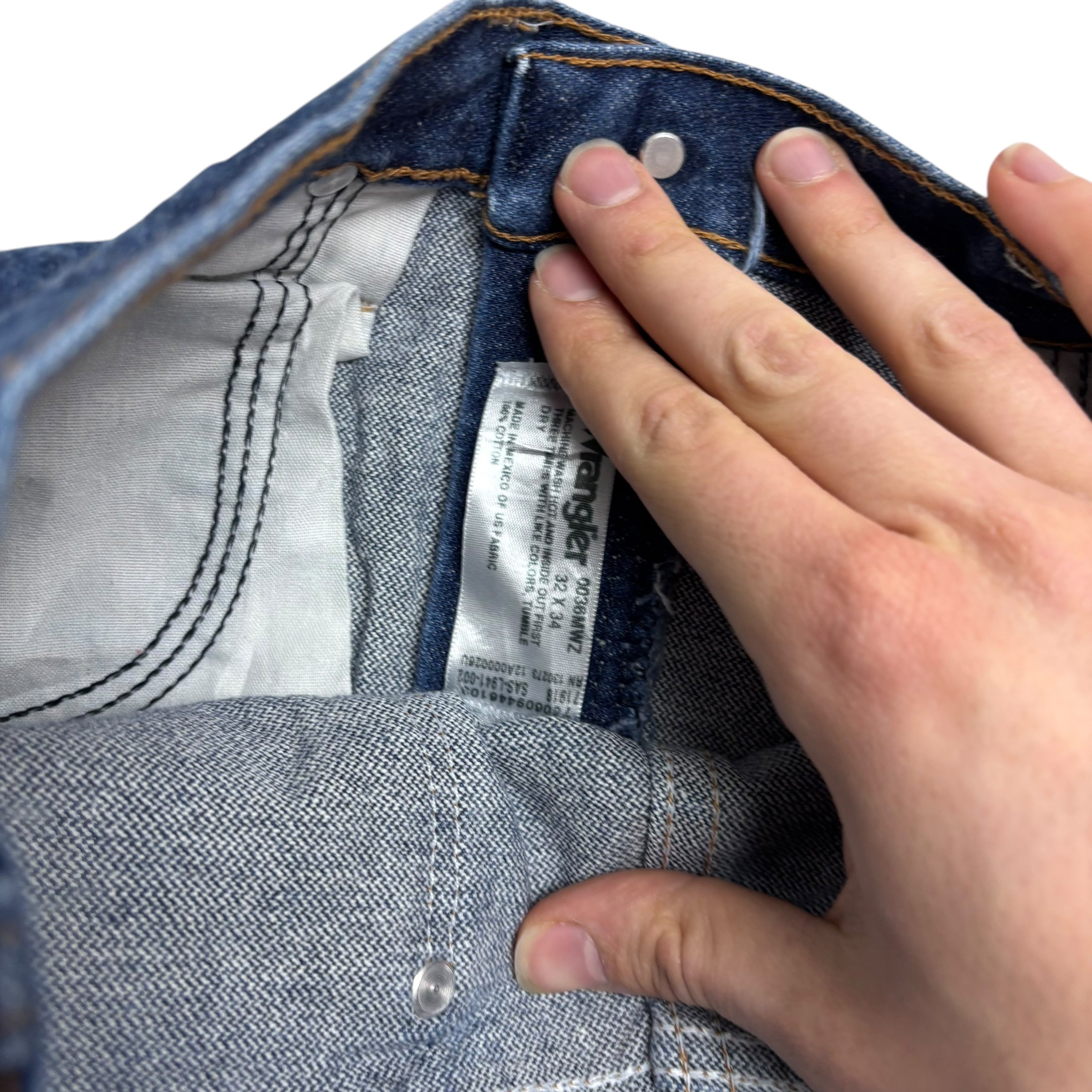 Wrangler Jeans Cowboy Cut W32 L34 Mens Dark Blue 36MWZ Slim Fit Denim