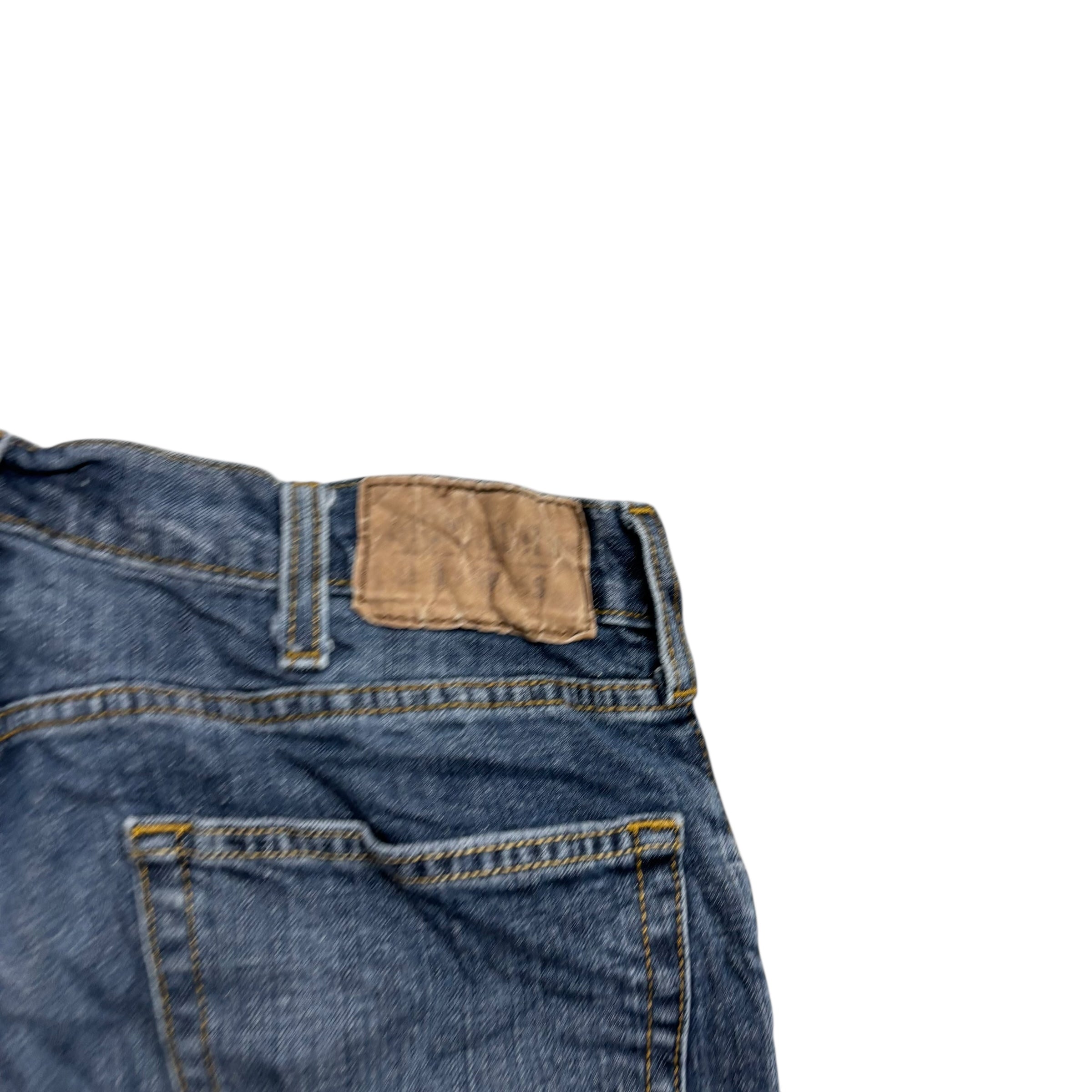 Levis Signature Jeans W32 L34 Mens Mid Blue Regular Bootcut Fit Stretch (E)