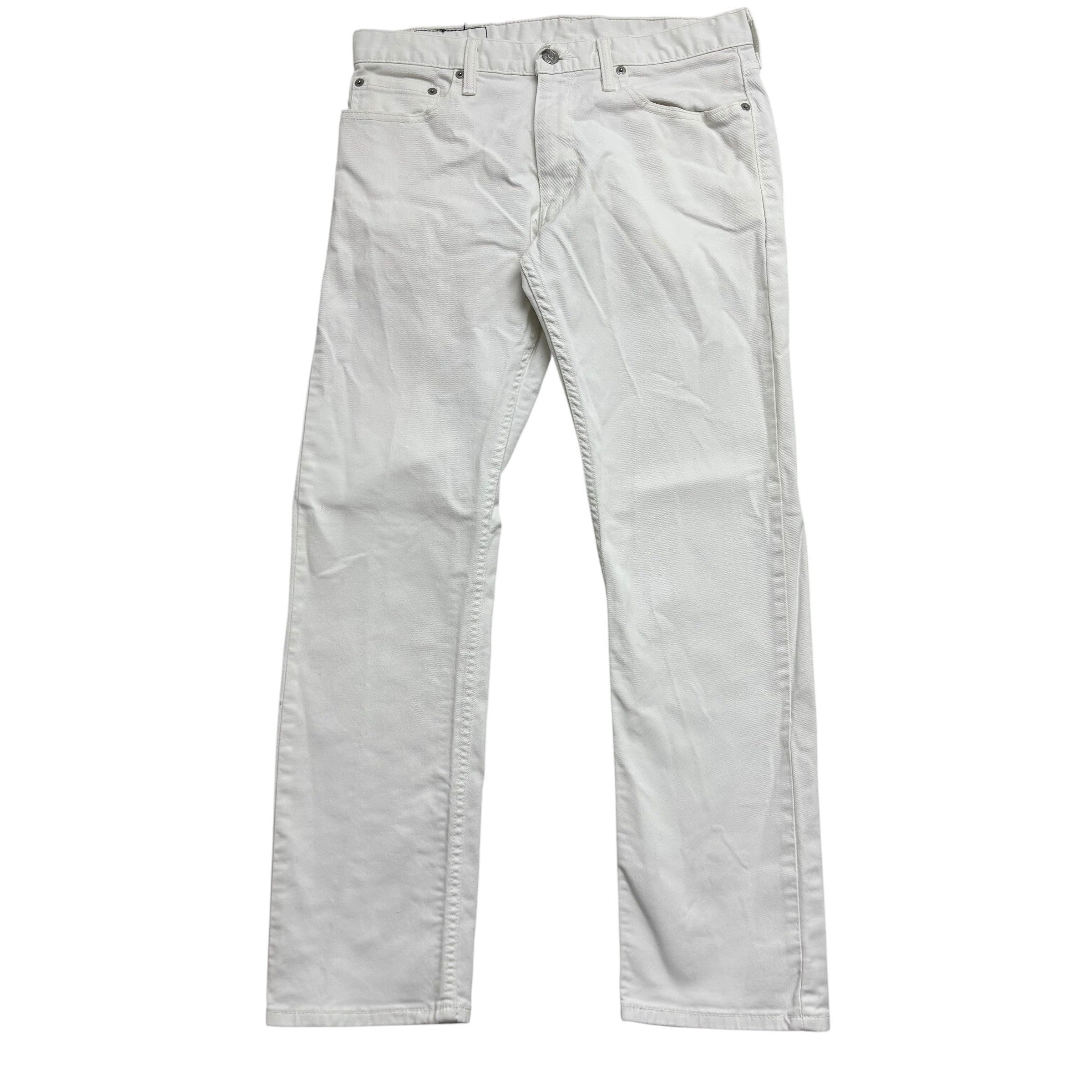 Levis 514 Jeans W32 L30 Mens White Regular Straight Fit Stretch Denim